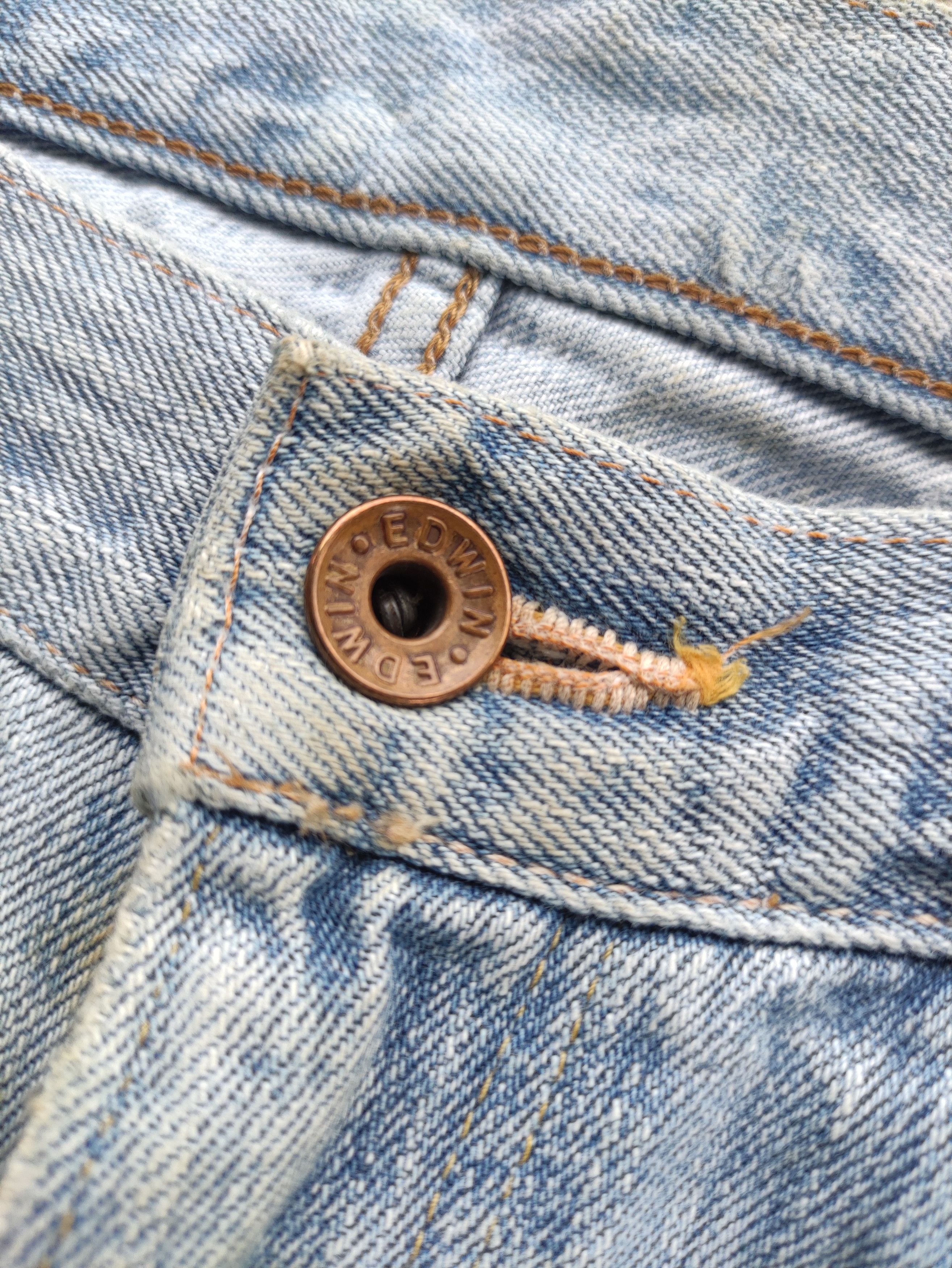 Edwin Vintage Edwin 505 Japan Baggy Jean Distressed Faded Denim Size US 33 - 5 Thumbnail