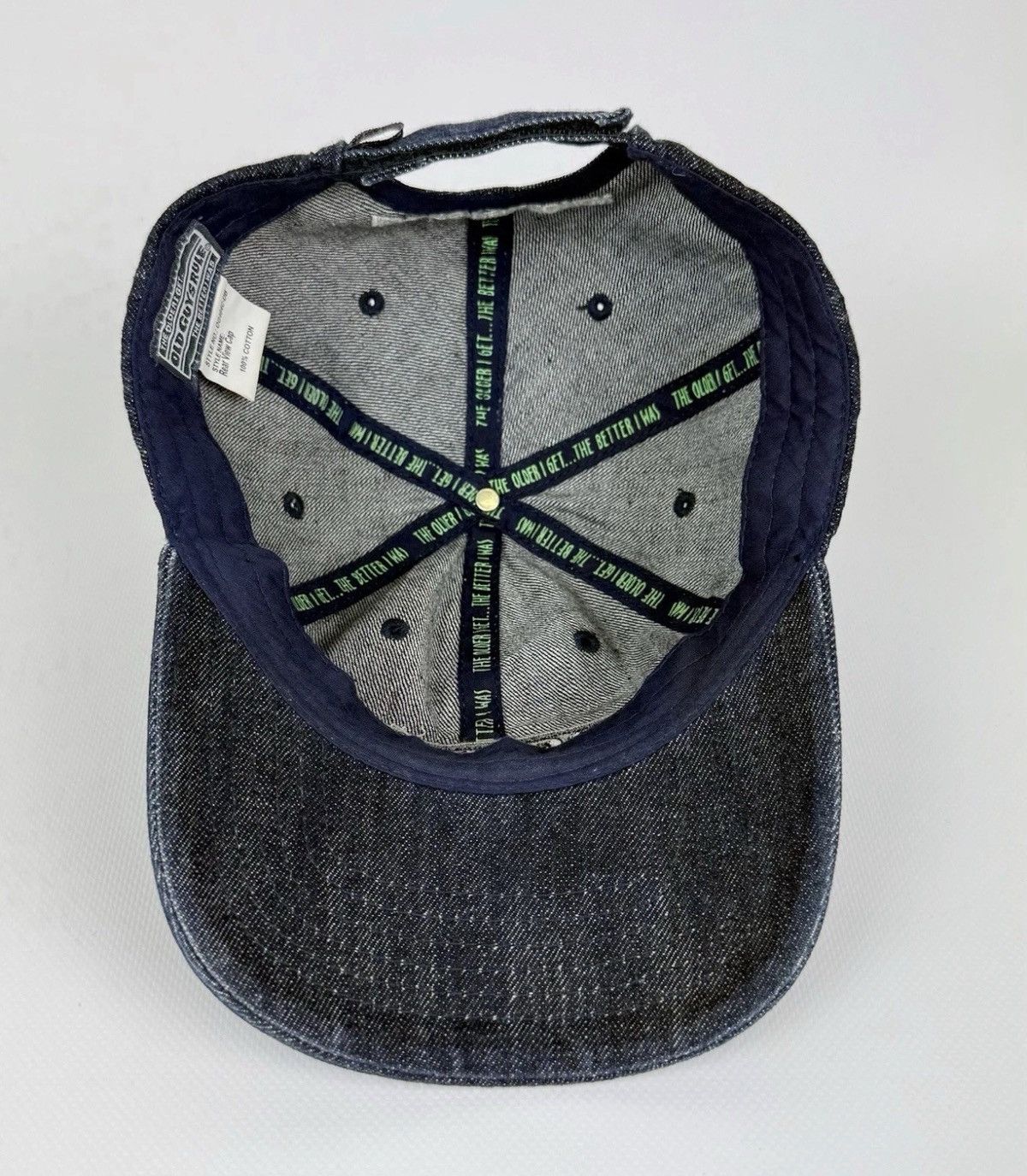 Vintage Old Guys Rule Rear View Cap Hat Denim Blue Top Embroidered Size ONE SIZE - 8 Thumbnail