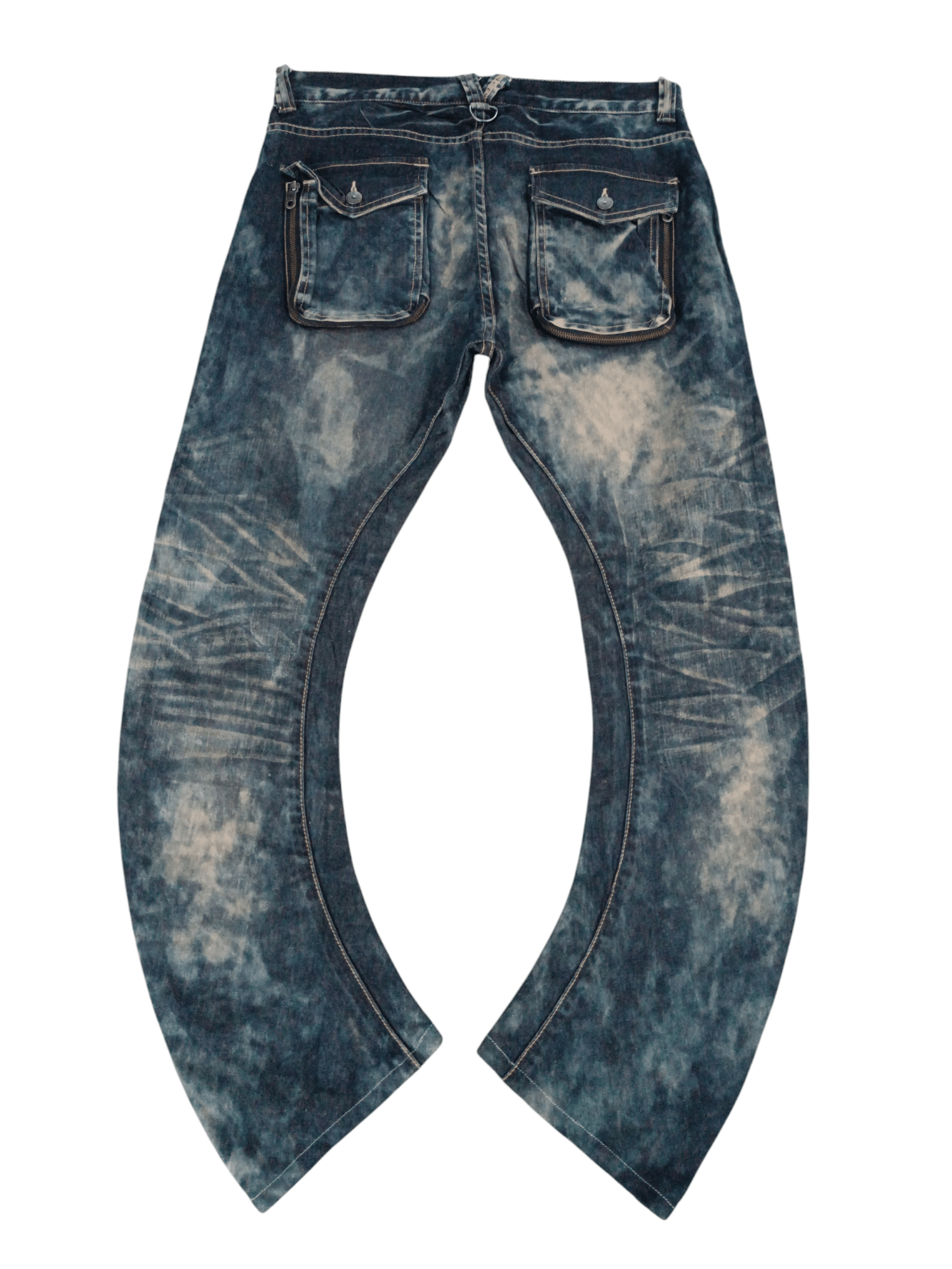 Japanese Brand RARE 💥 PPFM TYE DIE WHISKERS TWISTED LEG DENIM Size US 34 / EU 50 - 8 Thumbnail