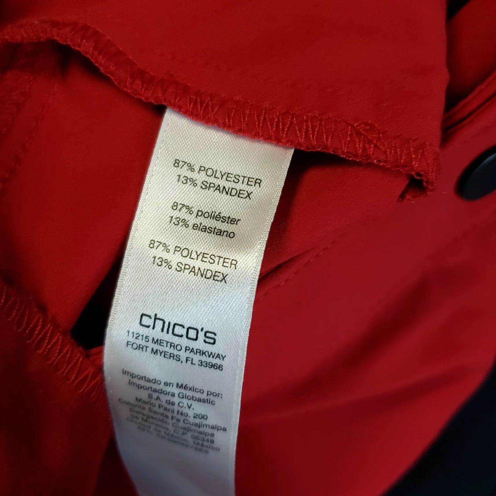 Vintage Chico's Zenergy Womens Cropped Pants Sz 16P Red Zip Pockets High Rise Ladies Shoes? Size 38" / US 16 / IT 52 - 6 Thumbnail