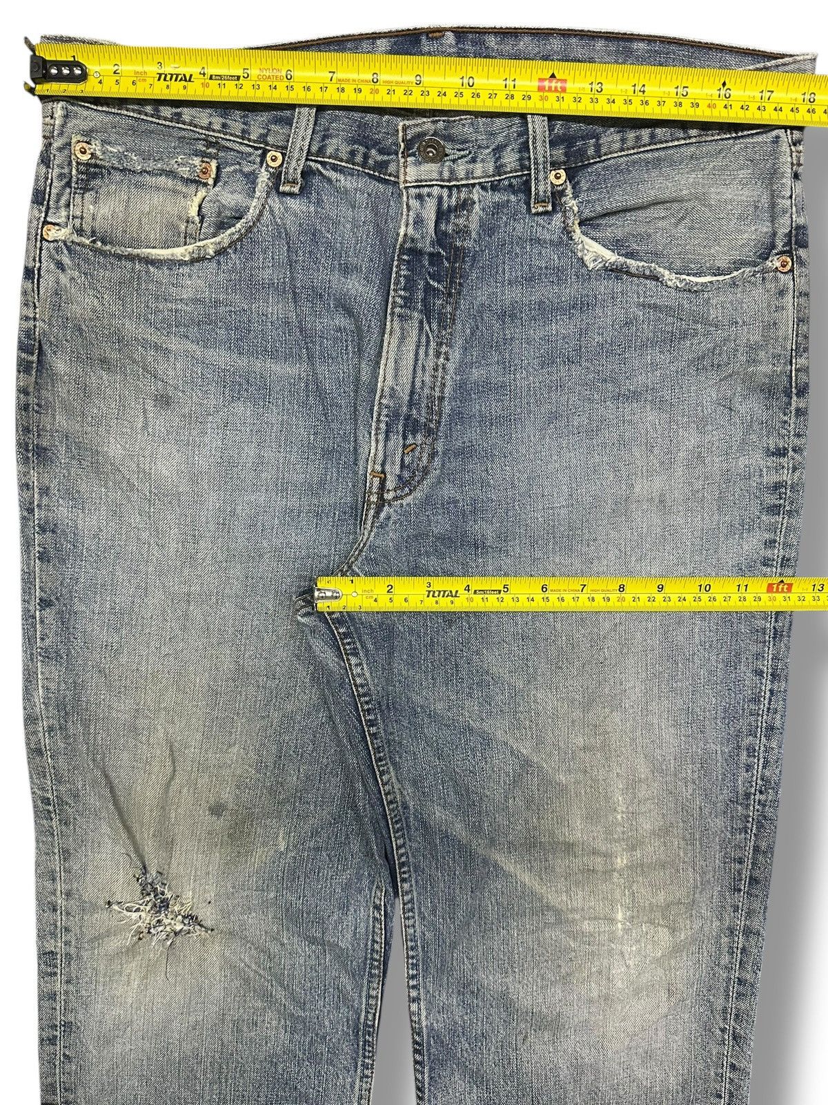 Levi's Vintage Levi’s 502 Distressed Straight Fit Denim Faded Wash Size US 36 / EU 52 - 20 Thumbnail