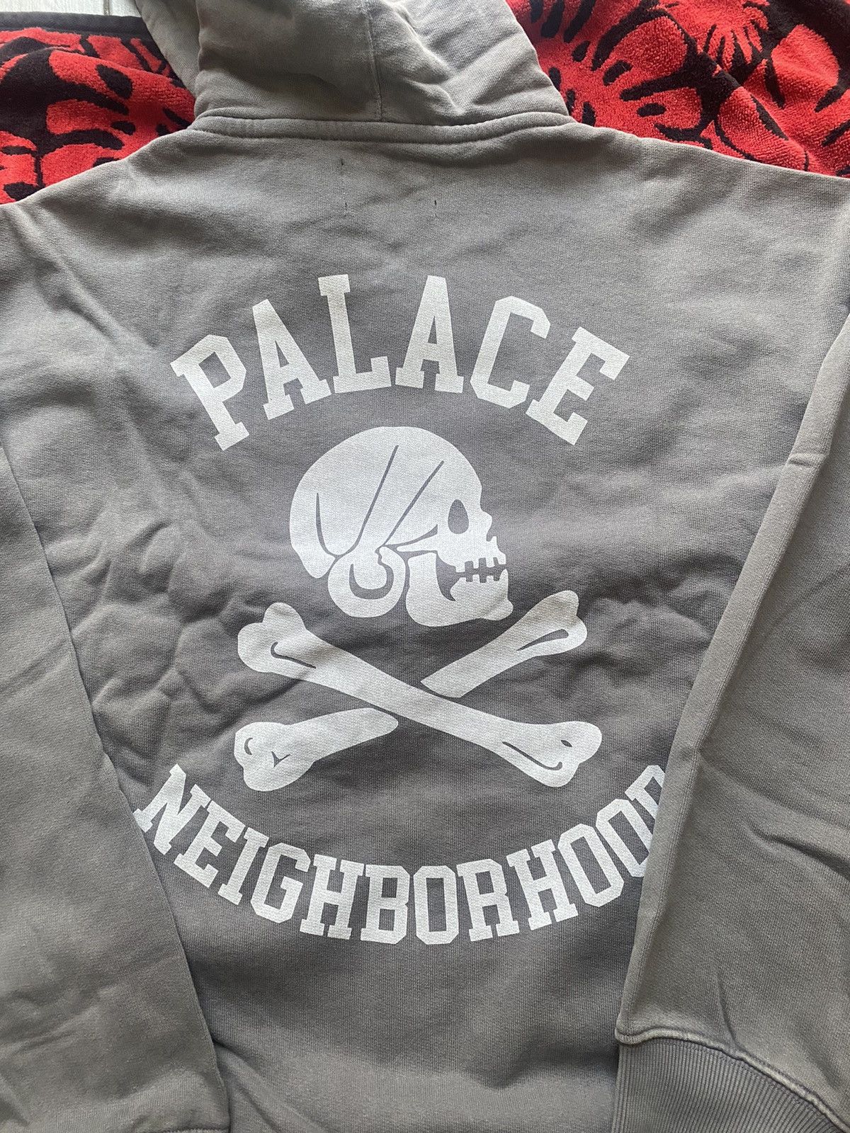 Palace Neighborhood Skull Zip Up Hood Charcoal Large