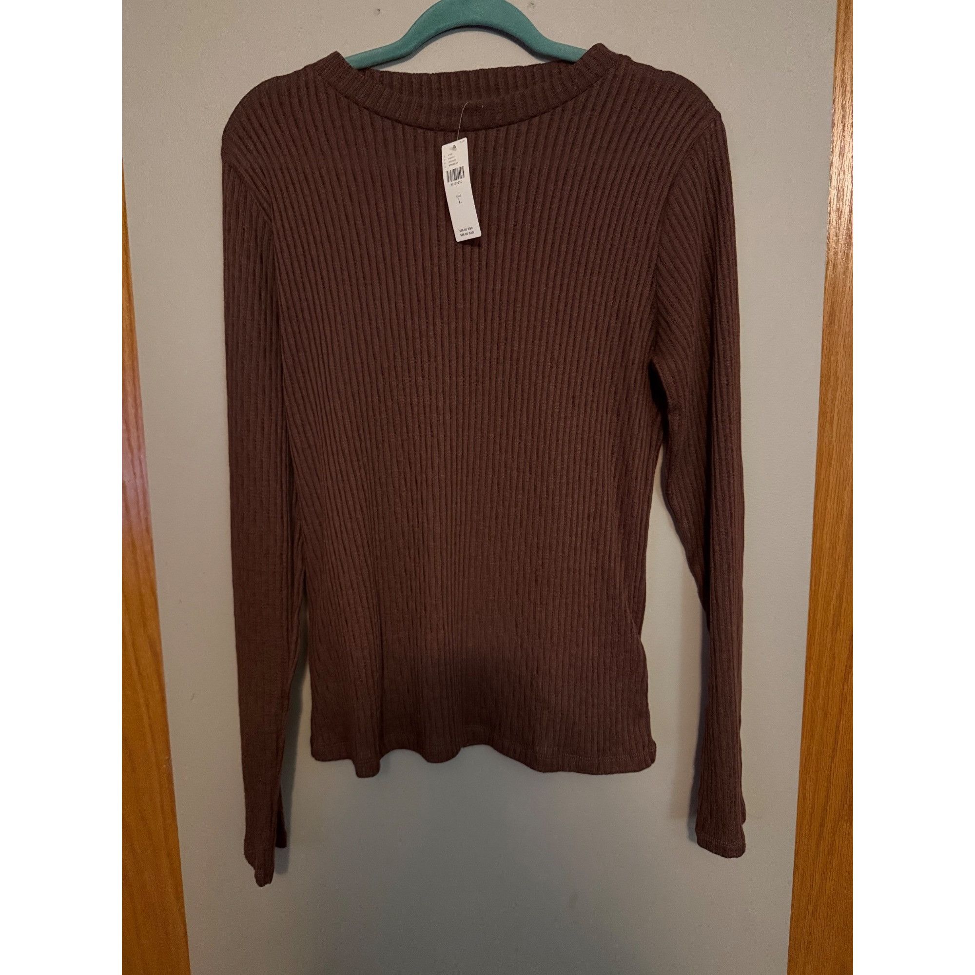 Anthropologie Anthropologie Pilcro Ribbed Long Sleeve Top Brown L Size L / US 10 / IT 46 - 2 Thumbnail