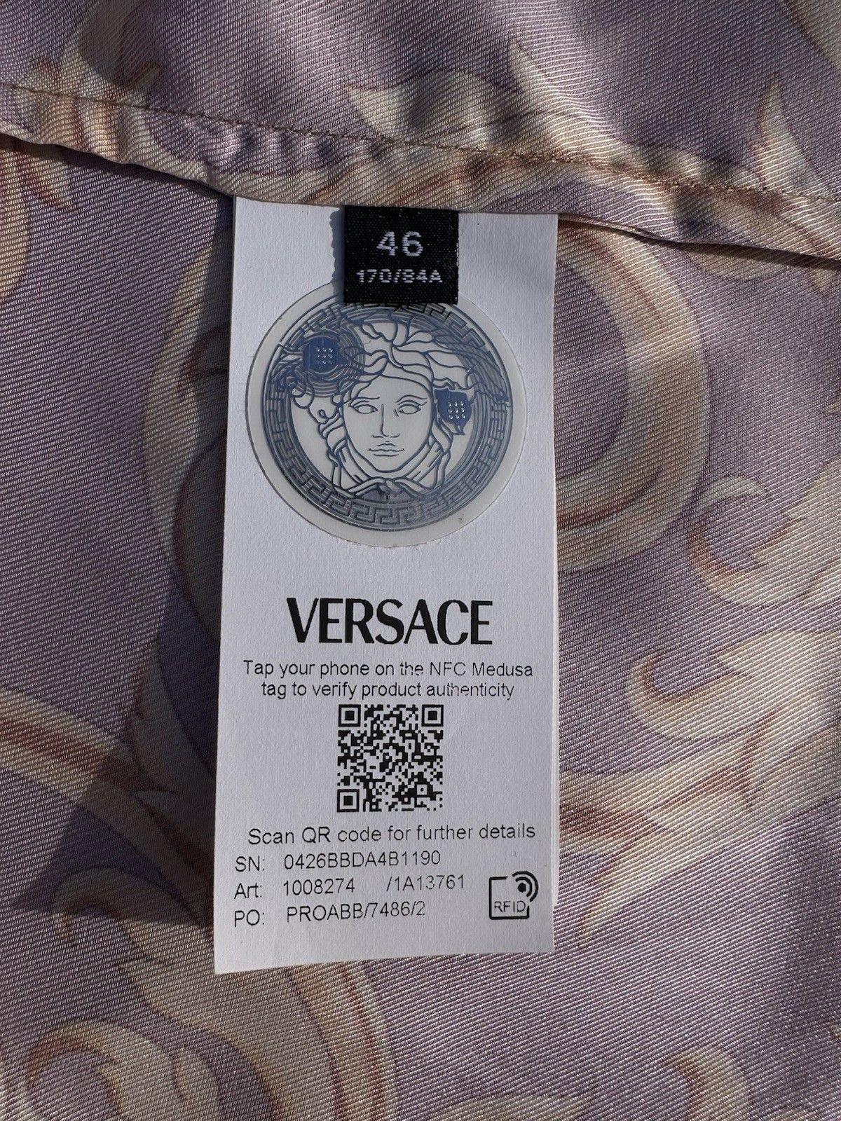 Versace Versace Button Up Shirt With Gold Vines Retail $990 Size US S / EU 44-46 / 1 - 3 Thumbnail