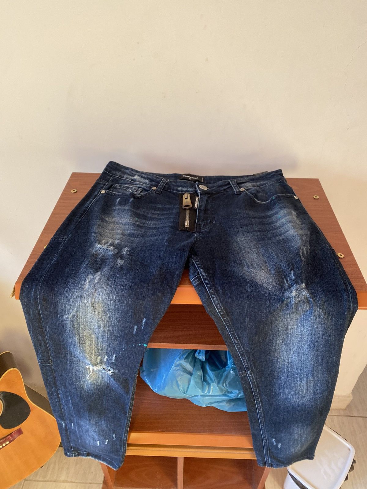 Dsquared2 Spray Paint DS2 Dark Blue Jeans Size US 29 - 1 Thumbnail