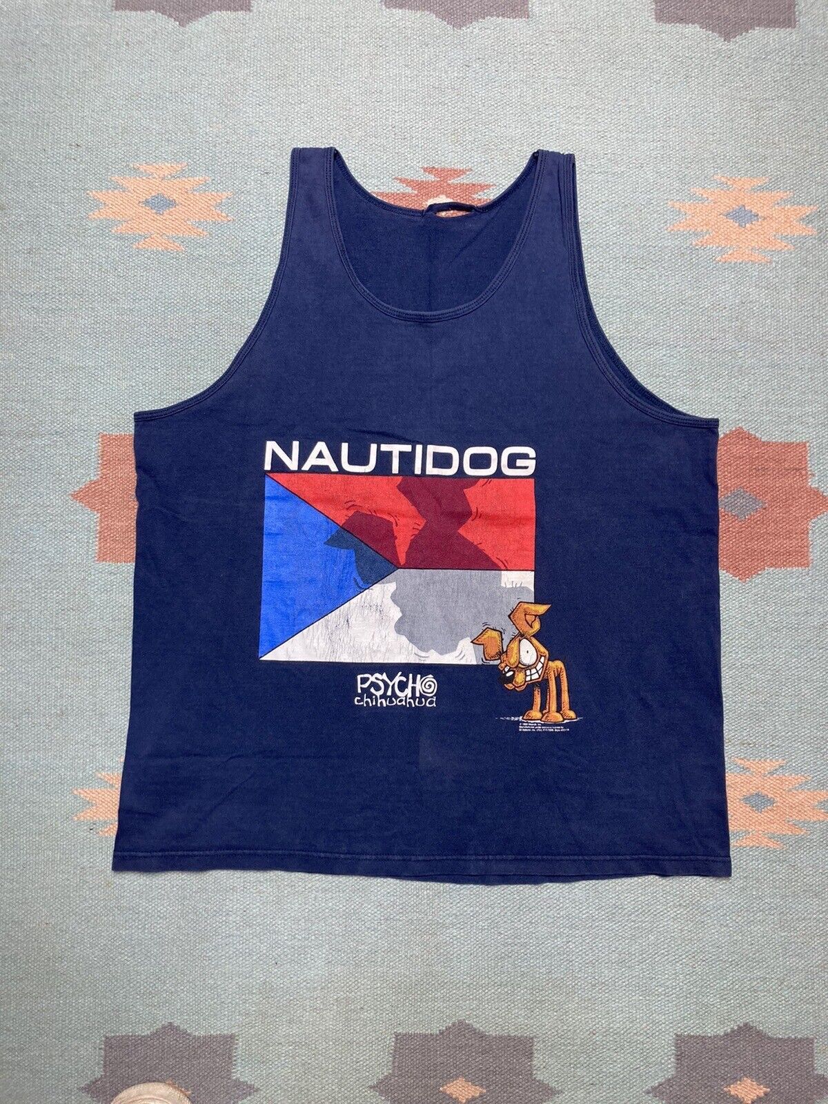 Vintage psycho chihuahua shirt tank 1998 y2k nautica parody dog XL Size US XL / EU 56 / 4 - 1 Thumbnail