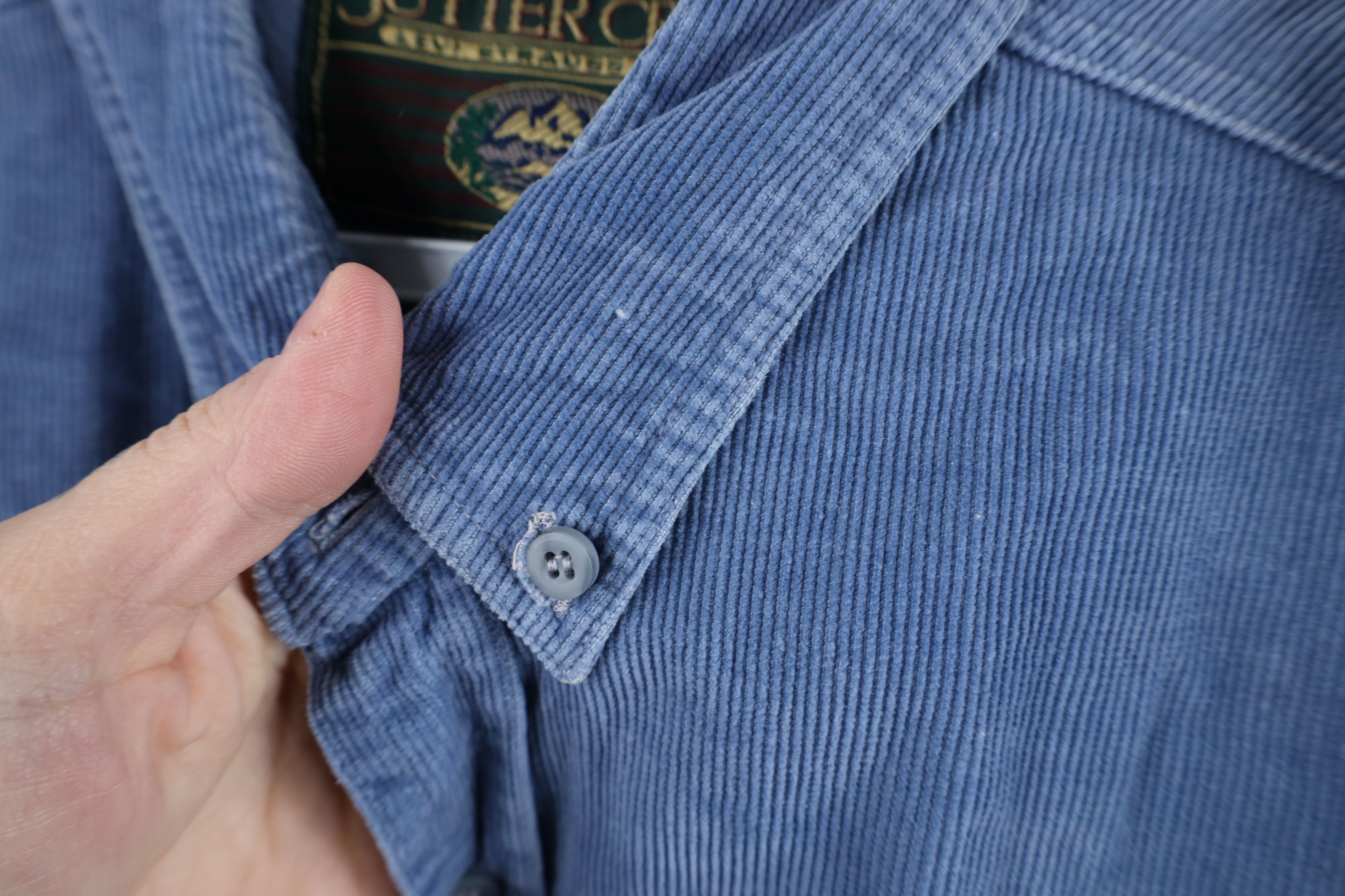 Levi's × Vintage Vintage 80s 90s Levis Military Corduroy Button Shirt Blue Size US L / EU 52-54 / 3 - 6 Thumbnail