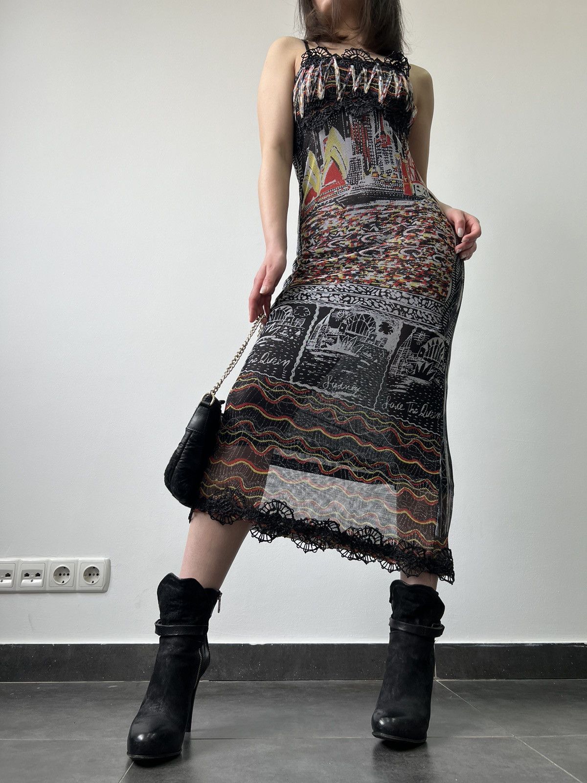 Vintage Save The Queen Maxi Dress Avant Garde Vintage Mesh jpg style Size S / US 4 / IT 40 - 2 Thumbnail