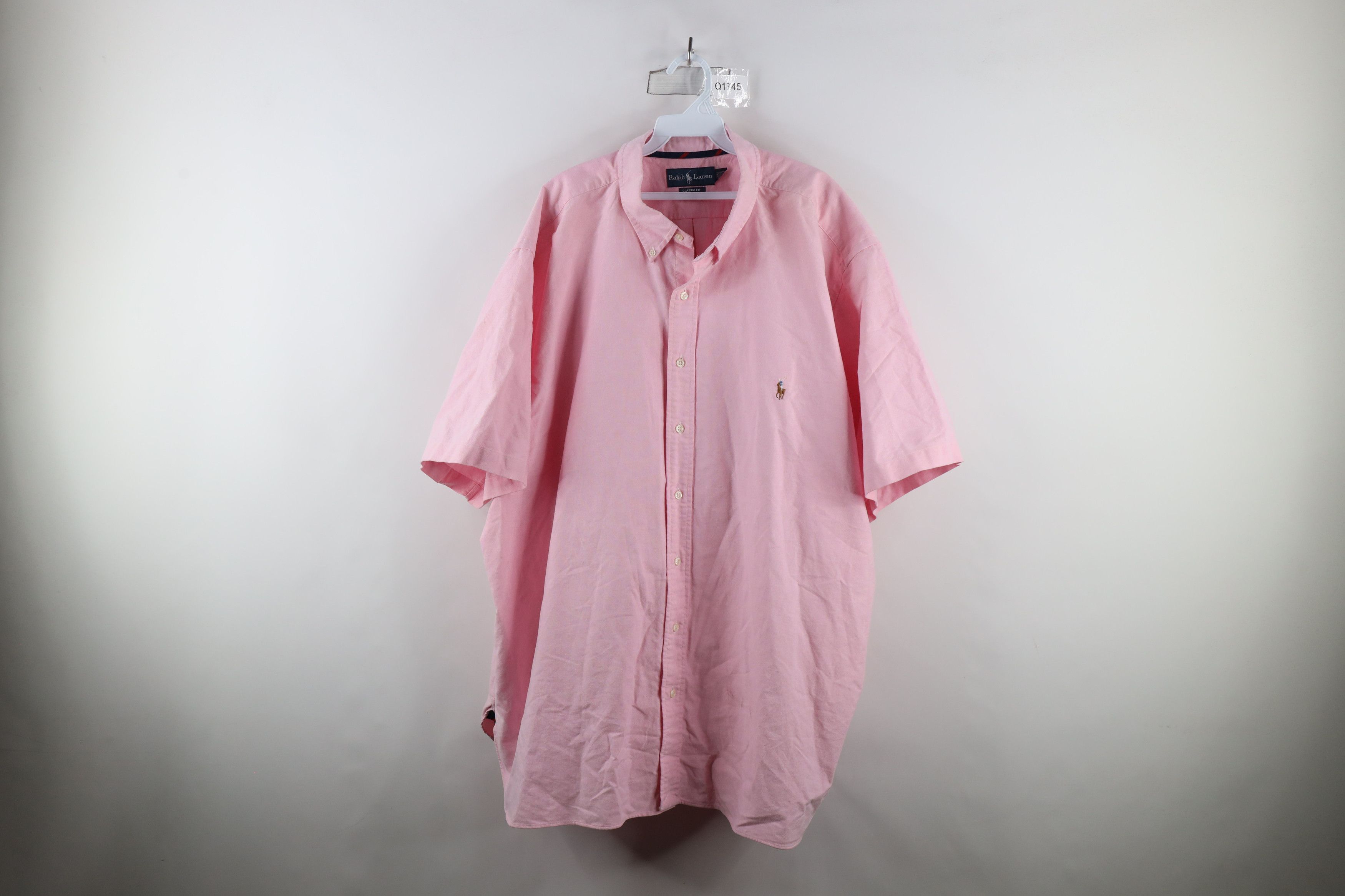 Ralph Lauren × Vintage Vintage 90s Ralph Lauren Short Sleeve Oxford Button Shirt Size US XXL / EU 58 / 5 - 1 Thumbnail
