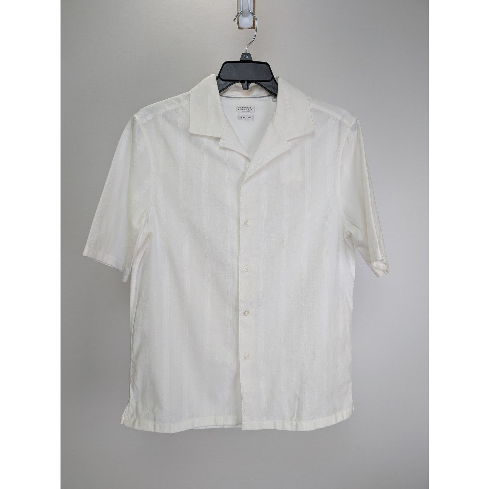 Brunello Cucinelli o1rshd1 Half Sleeve Button up Shirt in White Size US S / EU 44-46 / 1 - 2 Thumbnail