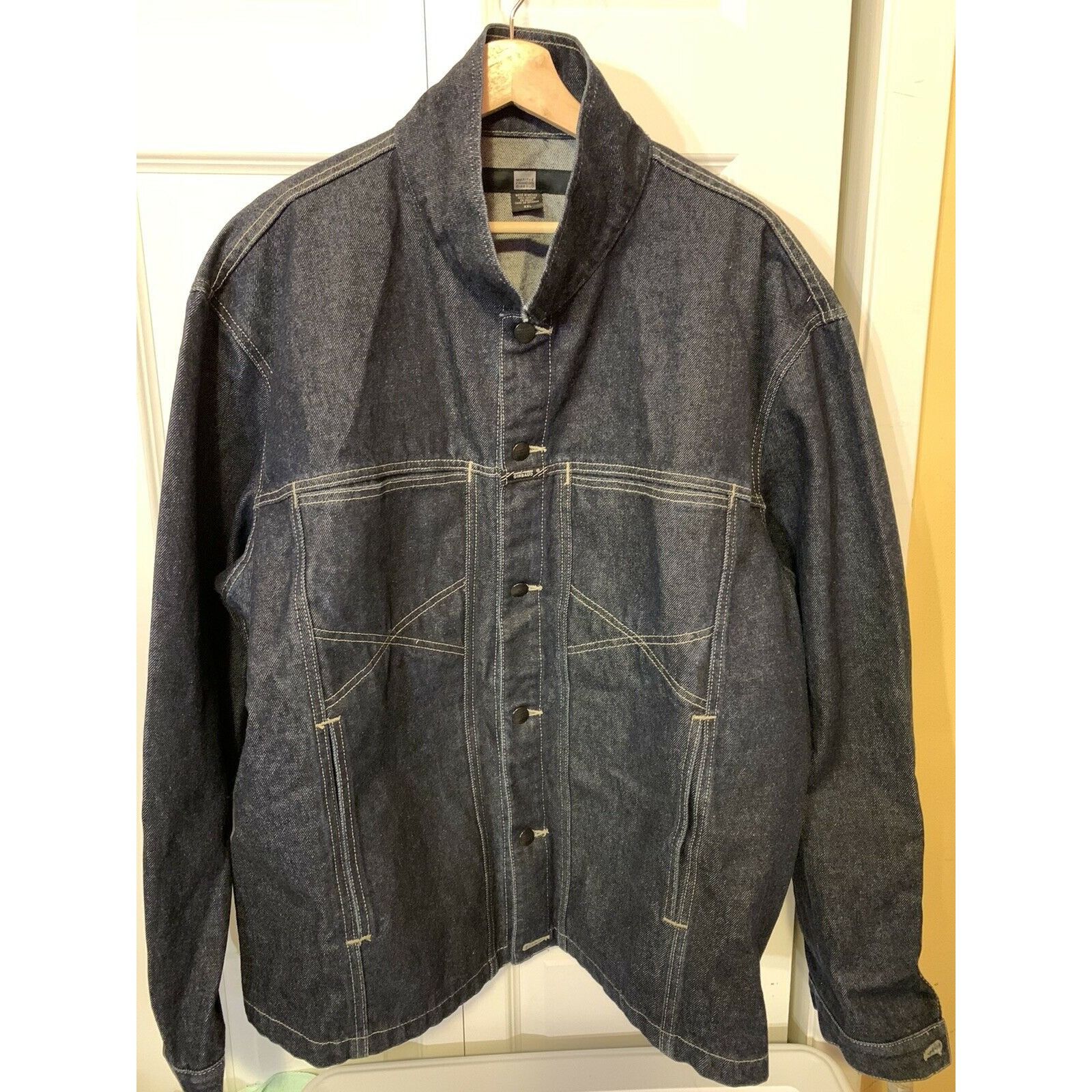 Marithe + Francois Girbaud Vtg Marithe Francois Girbaud Blue Denim Trucker Jean Jacket Size US XXL / EU 58 / 5 - 7 Thumbnail