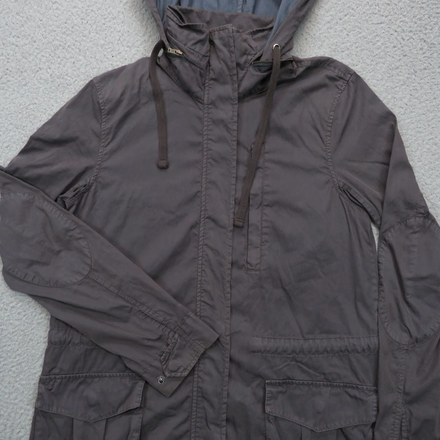 James Perse James Perse Jacket Women Gray Utility Parka Hooded Fishtail Full Zip Snap Pack Size S / US 4 / IT 40 - 6 Thumbnail