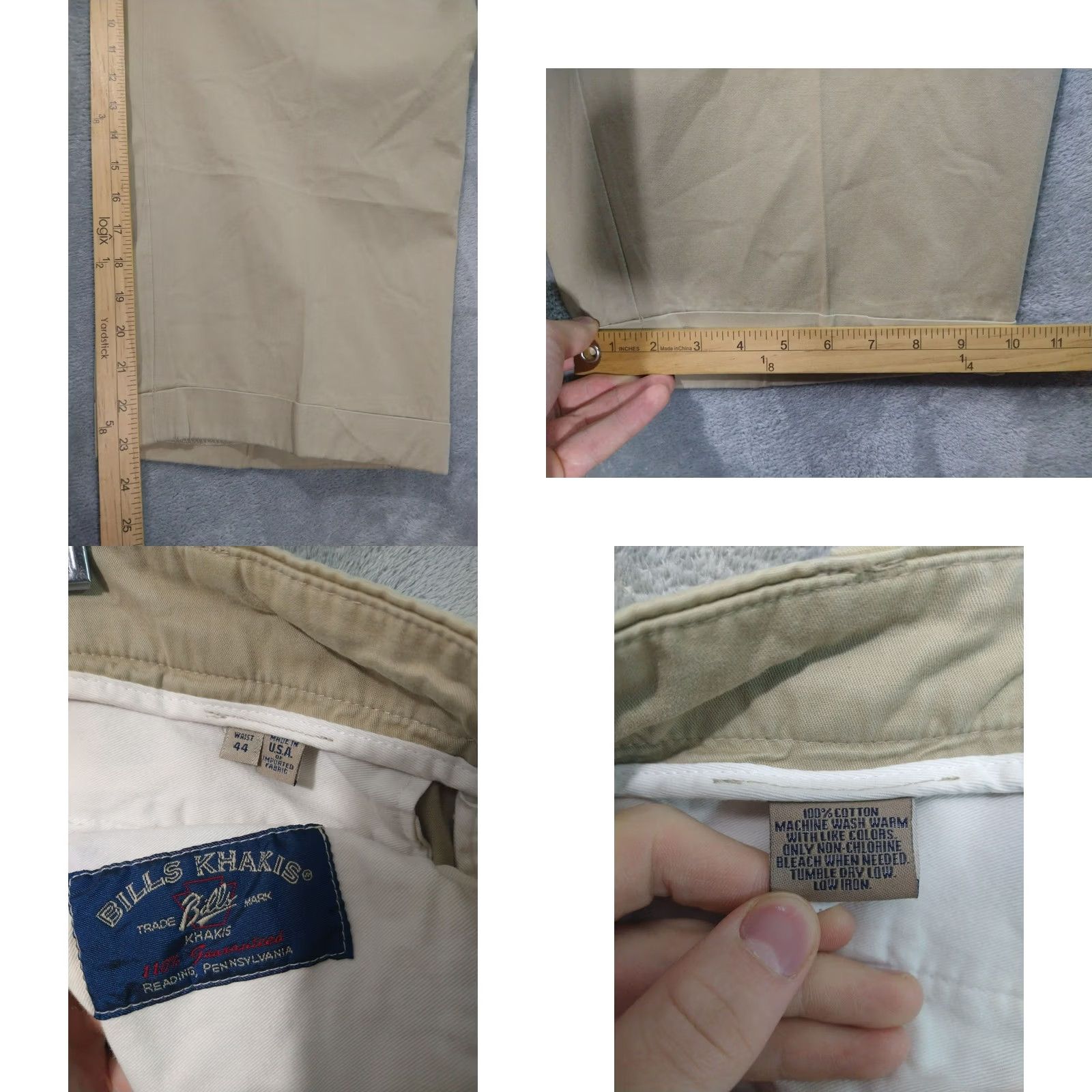 Bills Khakis Bills Khakis Pants Mens 44 x 23 Beige Chino M2P Pleated Twill Cotton Lot of 4 Pants Size US 44 / EU 60 - 8 Thumbnail