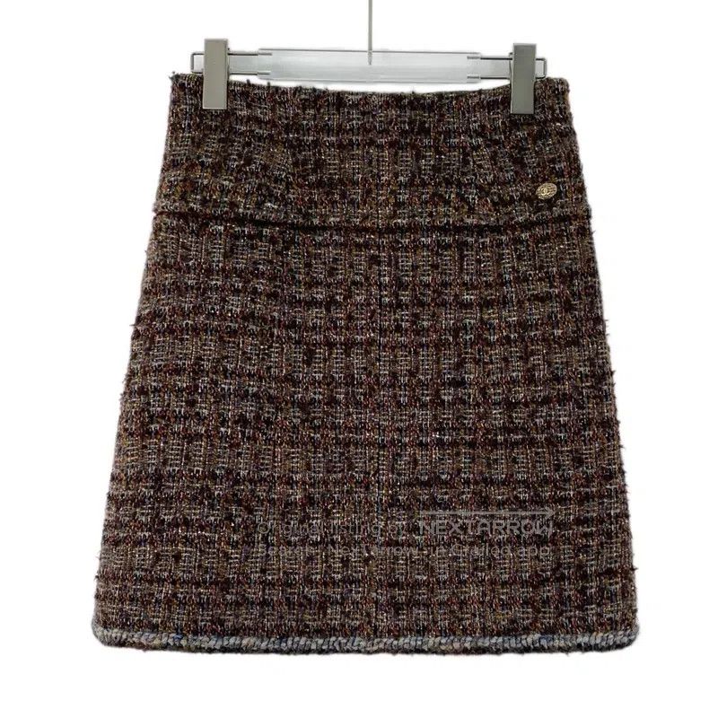 Chanel Chanel Deep Forest Series Dark Brown Plaid Woven Tweed Cas Size 25" / US 0 / IT 36 - 1 Thumbnail