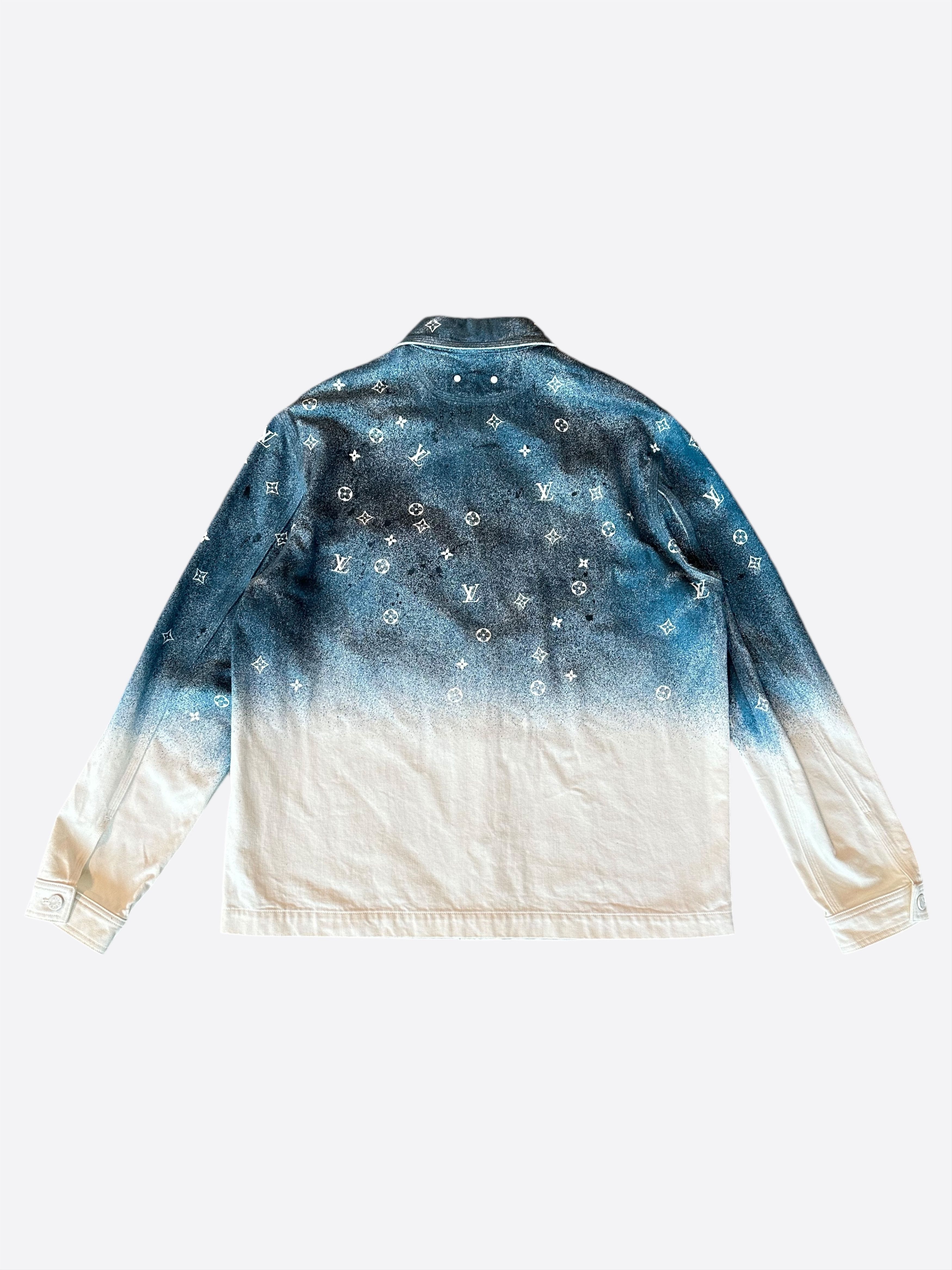 Louis Vuitton Blue & White Gradient Snowfall Monogram Denim Jacket Size US XXL / EU 58 / 5 - 2 Thumbnail