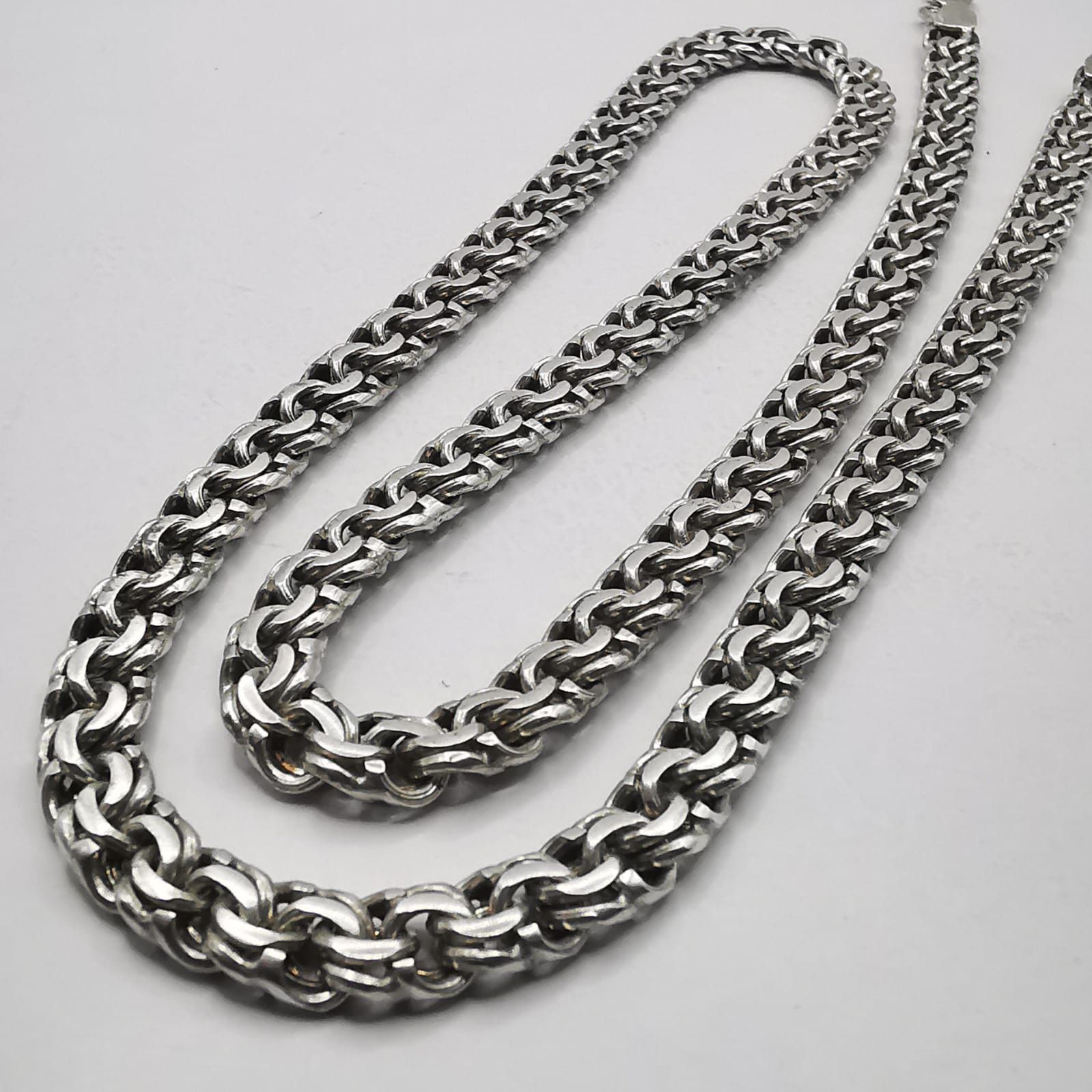 Sterling Silver Vintage Jewelry Chain, 925 Sterling Silver, Signed 53.65g Size ONE SIZE - 3 Thumbnail