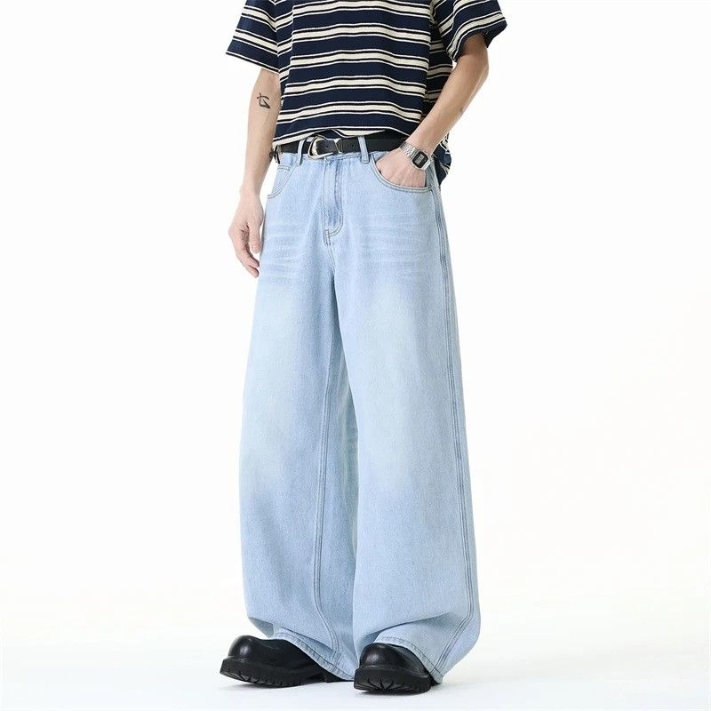 Vintage American Style Light Blue Men's Jeans Size US 33 - 1 Thumbnail