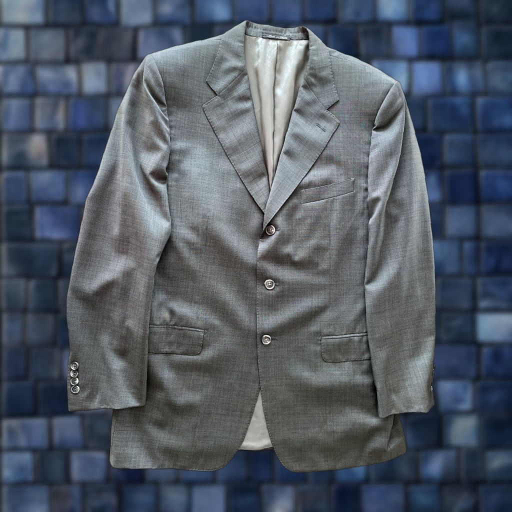 Corneliani Corneliani Blazer Mens 42L Brown Birdseye Merino Wool Sport Jacket Regular Single-Breasted Notch Lapel 3-Button Front Size 42R - 1 Thumbnail