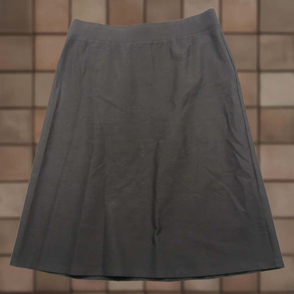 Eileen Fisher Eileen Fisher S320 Black Viscose Nylon Stretch A-Line Midi Skirt Womens S EUC Size 28" / US 6 / IT 42 - 1 Thumbnail