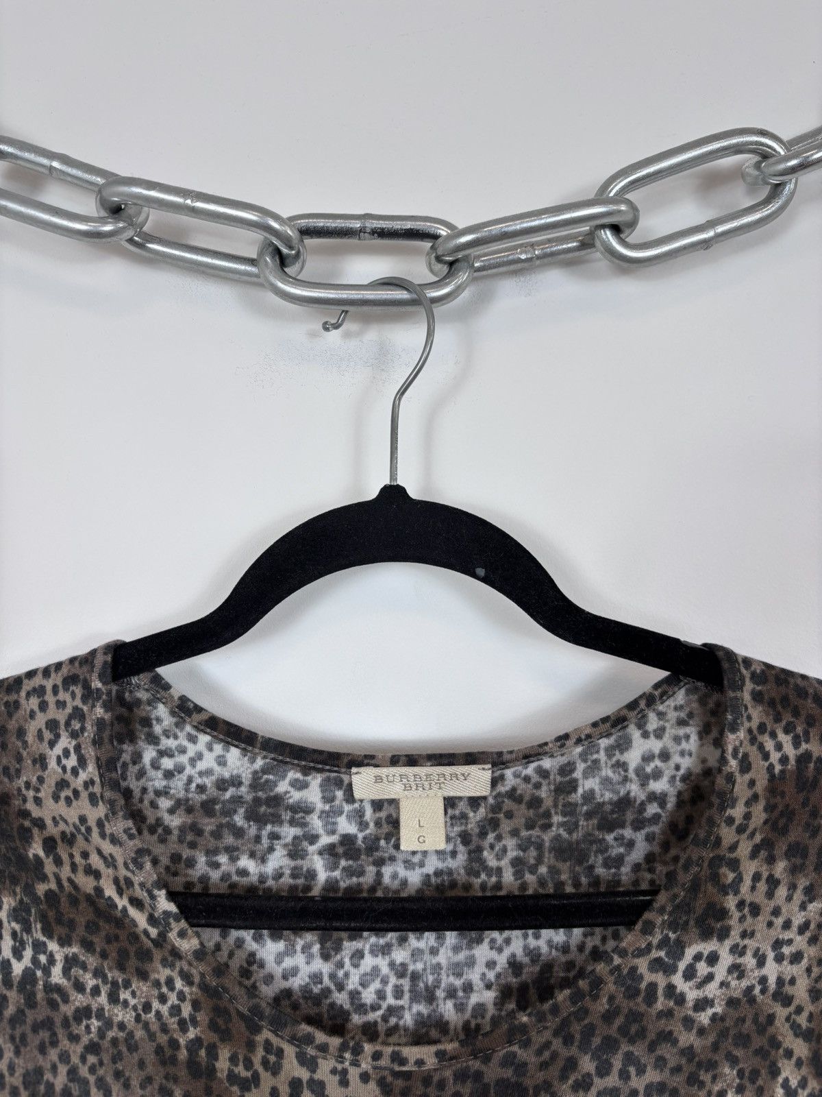 Burberry Burberry Brit Women’s Leopard Print Modal T-Shirt Blouse Top Size L / US 10 / IT 46 - 4 Thumbnail