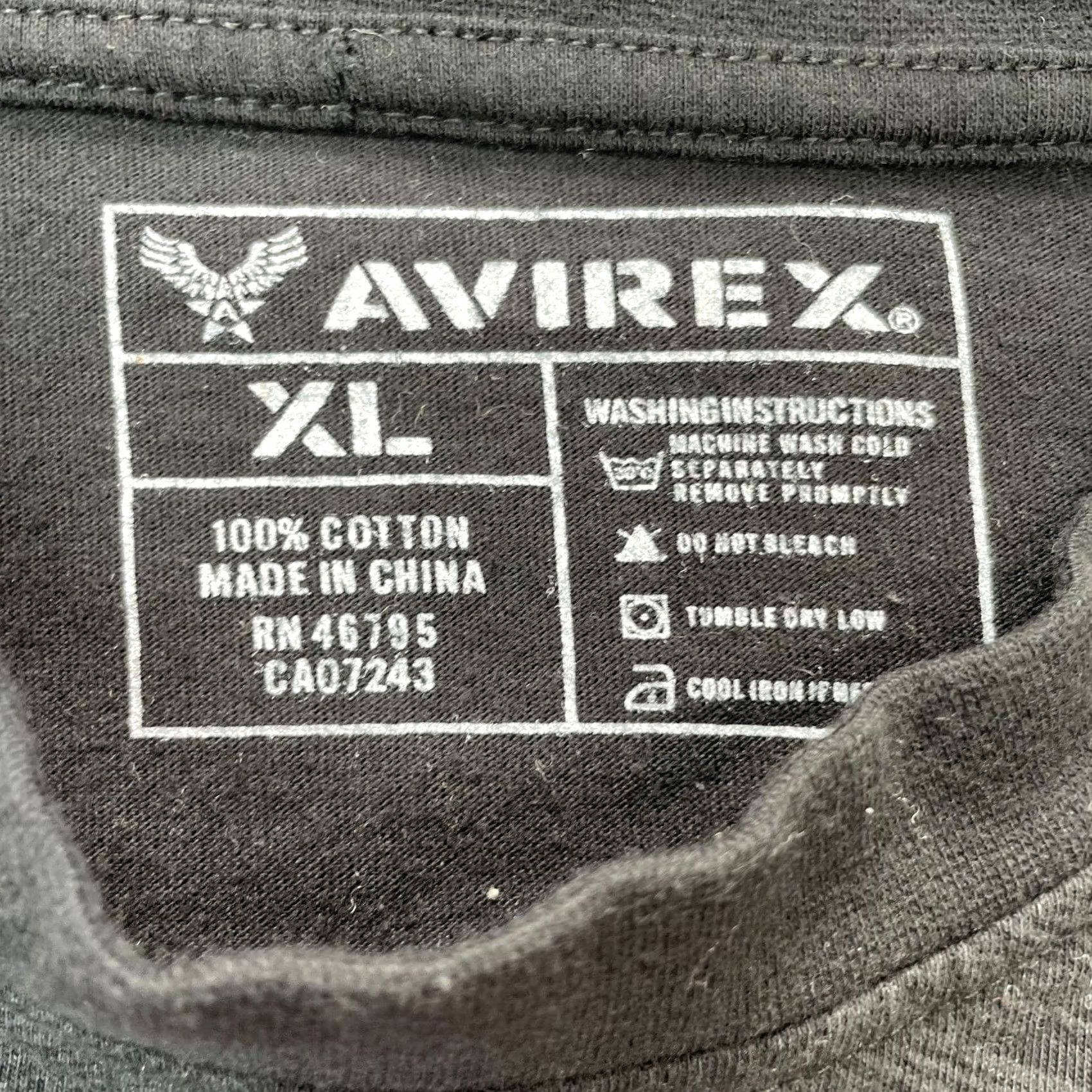 Avirex Avirex Shirt Mens XL Black Embroidered Eagle Logo Cotton Crew T-Shirt Vintage: No Size US XL / EU 56 / 4 - 3 Thumbnail