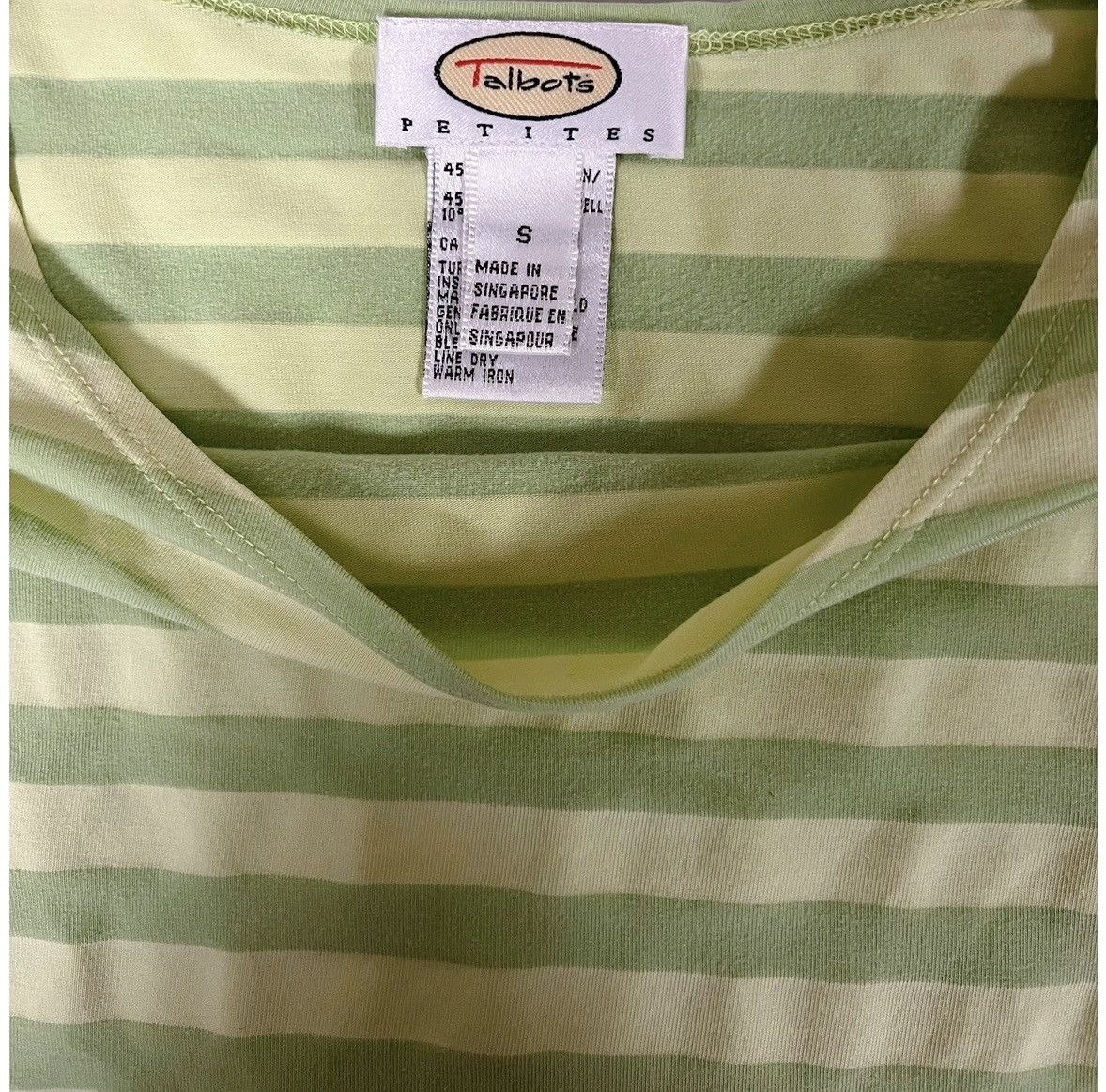 Talbots Talbots Striped 3/4 Quarter Sleeve T-Shirt Top Tee Size S 💚✨ Size S / US 4 / IT 40 - 3 Thumbnail