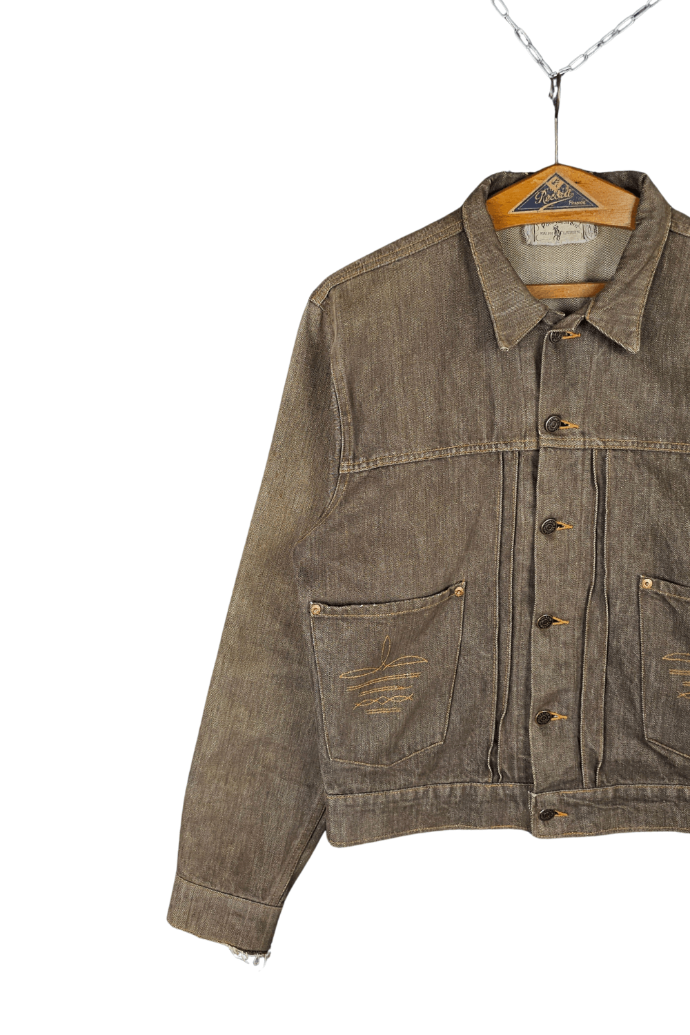 Polo Ralph Lauren 1987 RL “Polo Western” Pleated Trucker – Sulfur Brown Denim Size US L / EU 52-54 / 3 - 4 Thumbnail