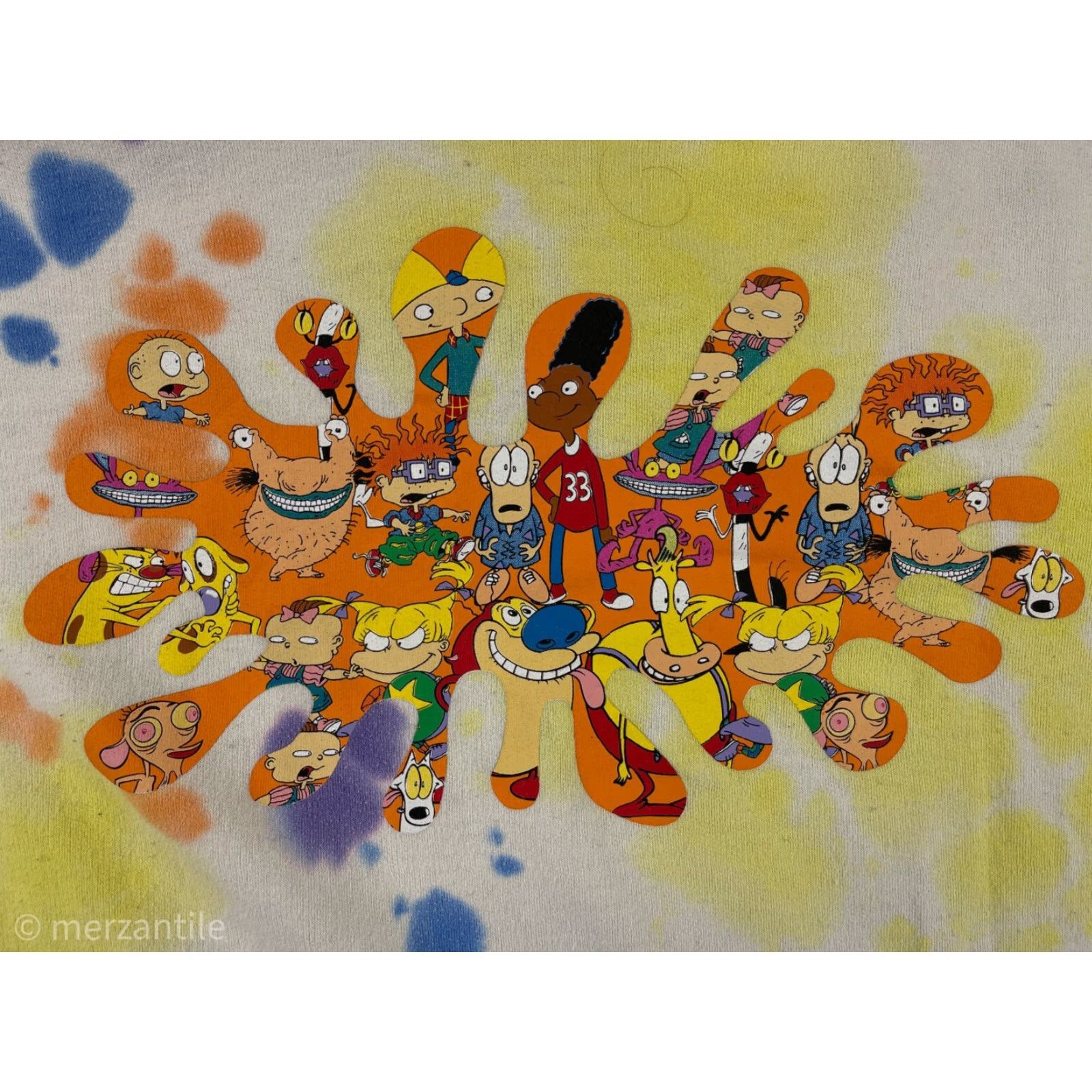 Nickelodeon Nickelodeon Womens Hoodie 1X Yellow Jersey Polyester 90's Cartoon Characters Hooded Oversized Pullover Size XL / US 12-14 / IT 48-50 - 3 Thumbnail