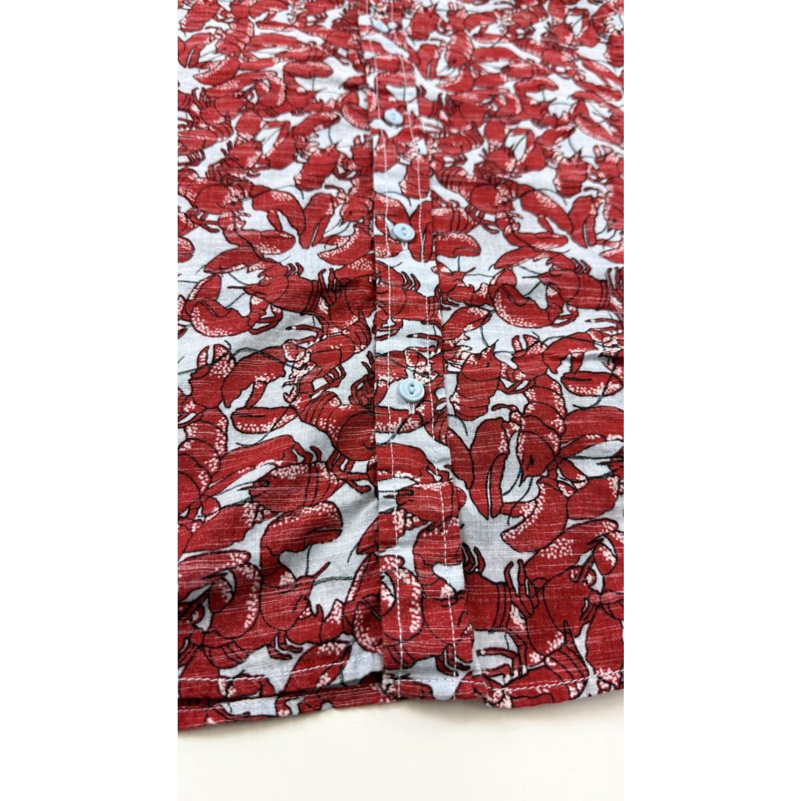 Vintage Wallin & Bros Shirt Mens Large Red Lobster Print Short Sleeve Beach Summer Graphic Print Button-Up Mens Size US L / EU 52-54 / 3 - 2 Thumbnail