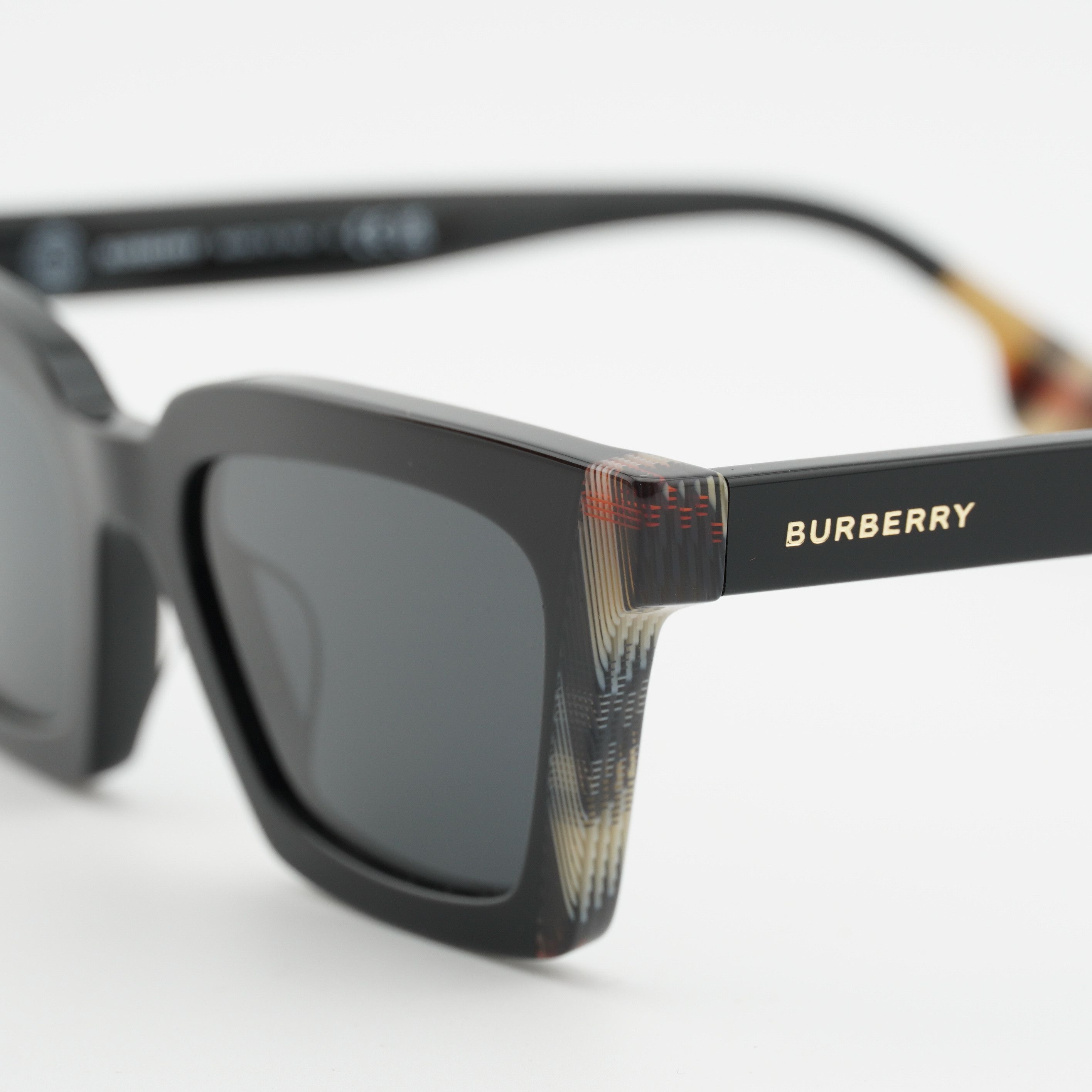 Burberry Burberry BE4392U 405587 Sunglasses Black Square Frame Size ONE SIZE - 3 Thumbnail