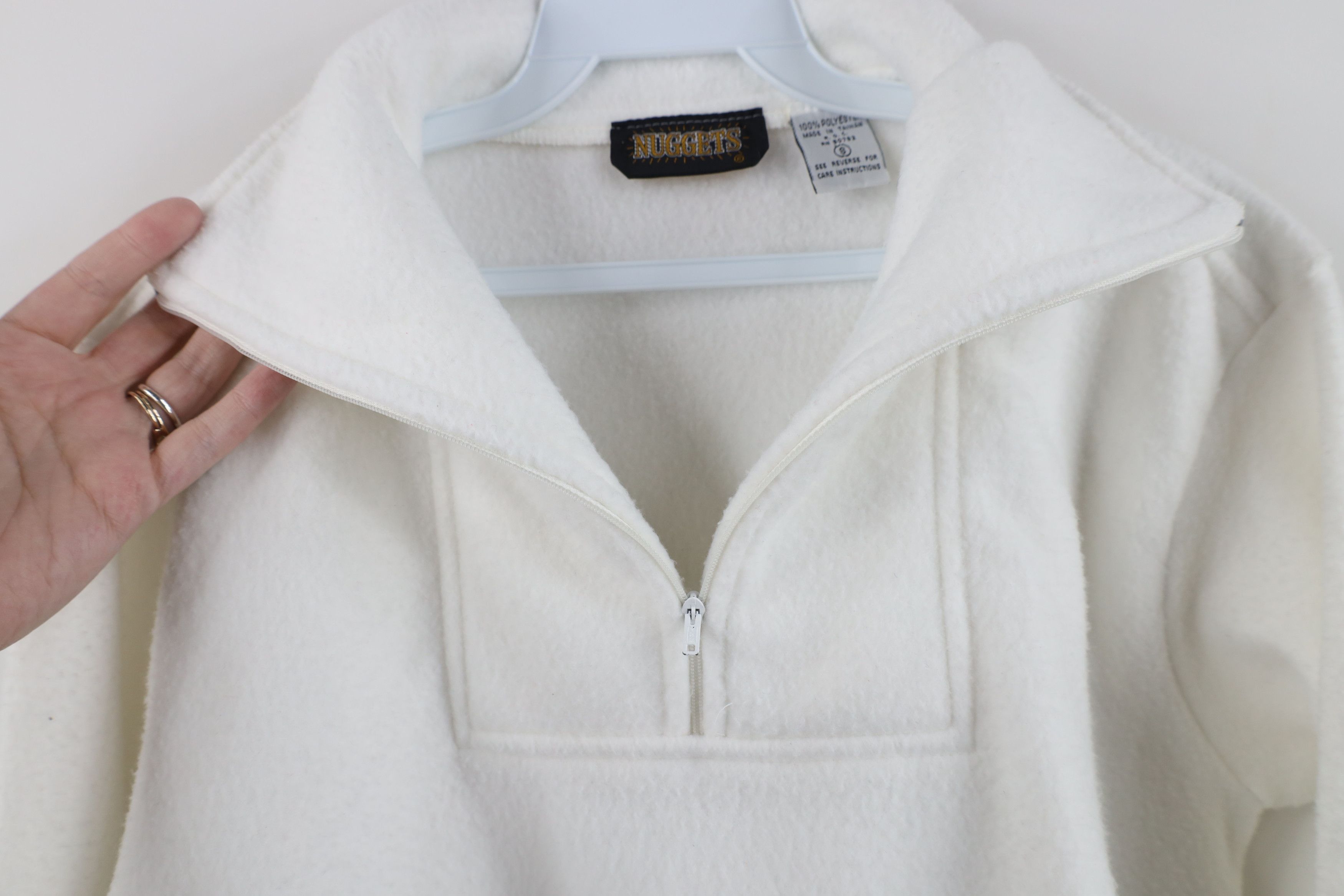 Vintage Vintage 90s Streetwear Half Zip Pullover Sweater White Size S / US 4 / IT 40 - 7 Thumbnail