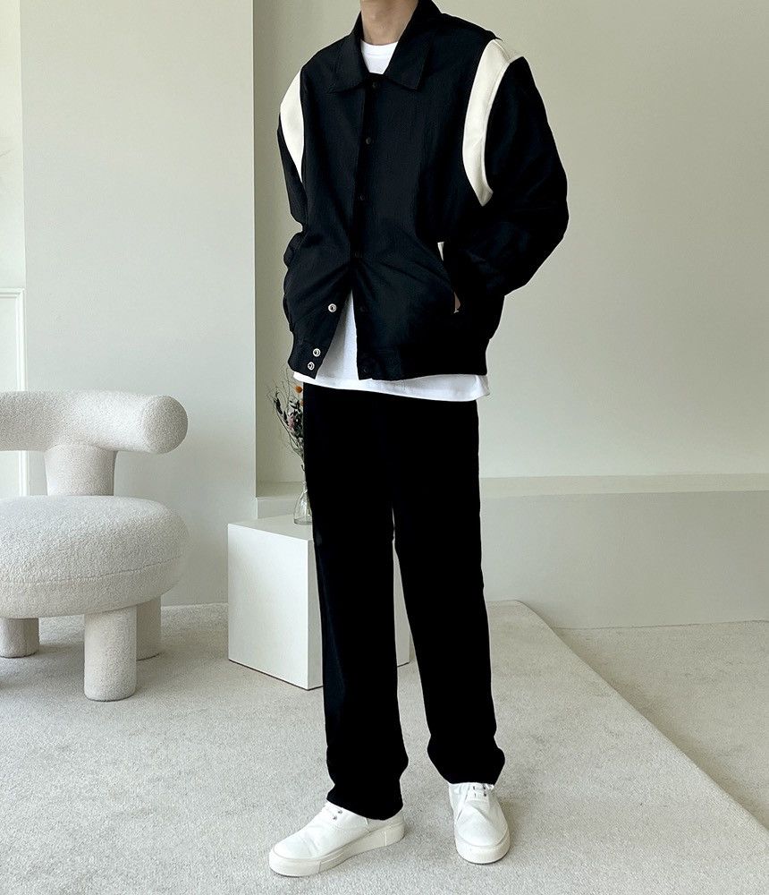 Beams Plus Rogermoore Lightweight Varsity Windbreaker Jacket Black Size US L / EU 52-54 / 3 - 7 Thumbnail