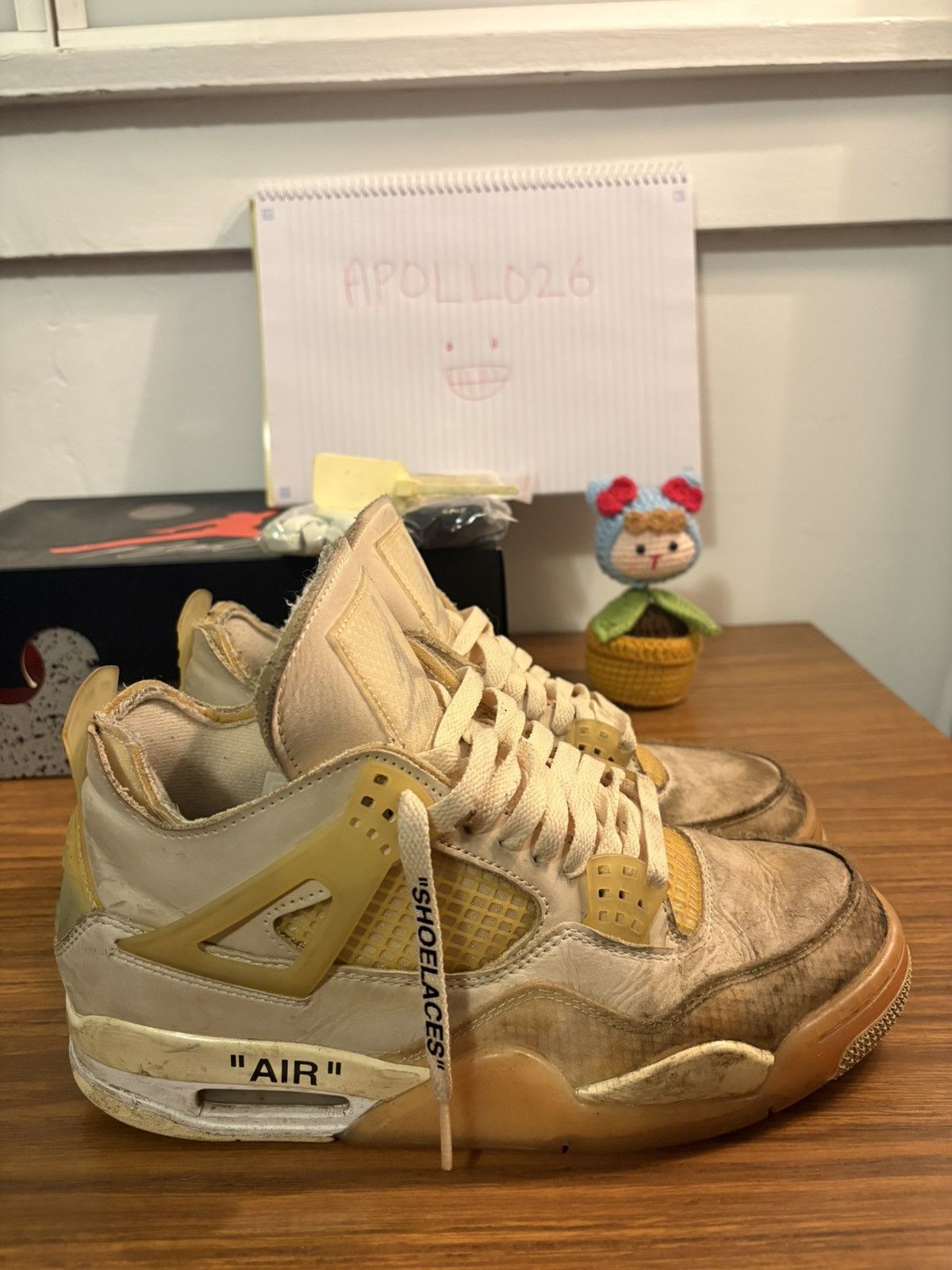 Nike × Off-White Off-White Nike Air Jordan 4 Sail US8 Size US 8 / EU 41 - 5 Thumbnail