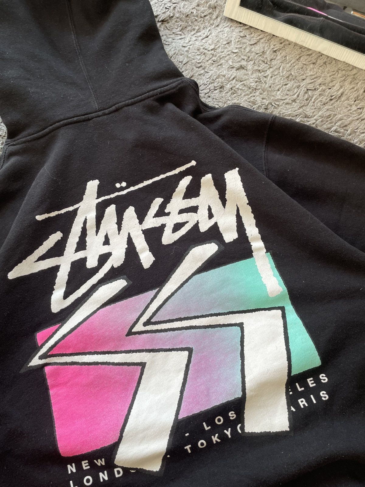 Stussy × Vintage 00s Stüssy Hoodie Streetwear Vintage Big Logo Rare Y2k Size US XL / EU 56 / 4 - 8 Thumbnail