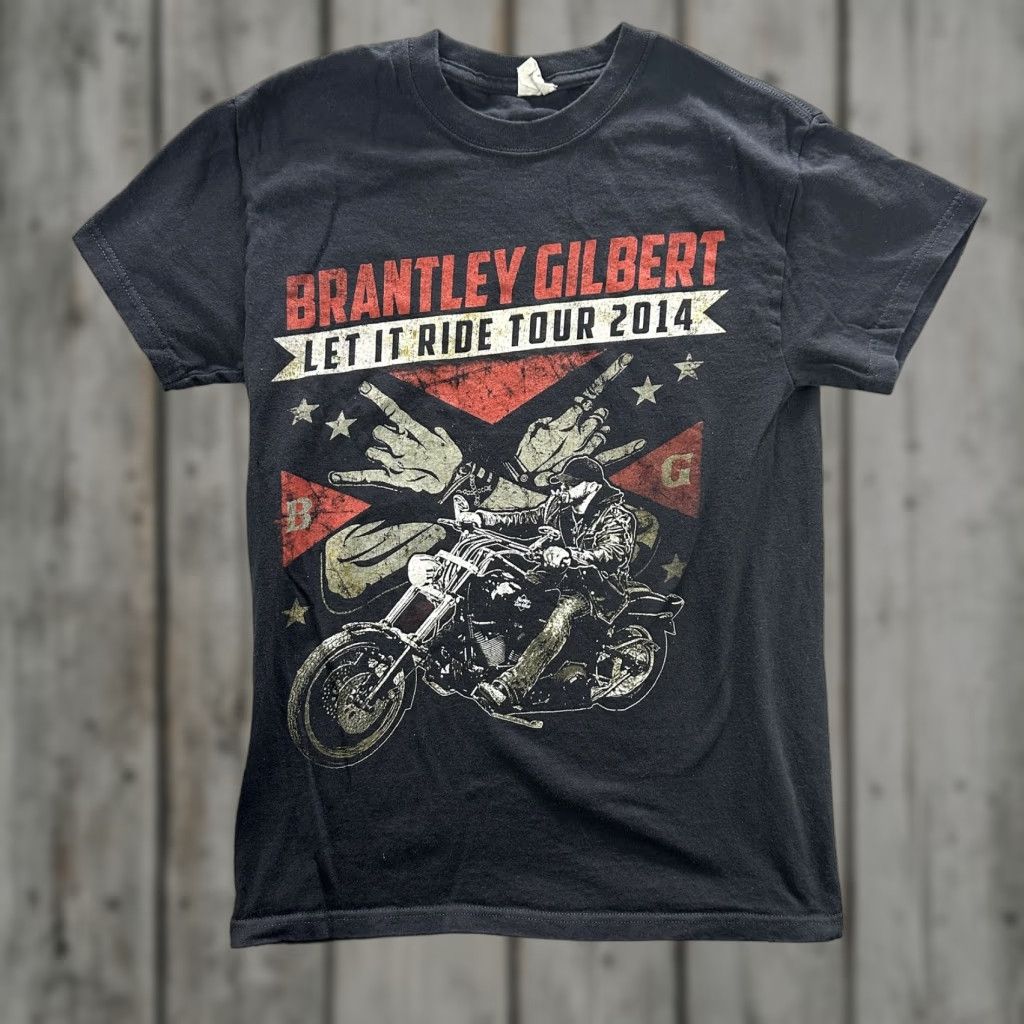 Anvil VINTAGE Brantley Gilbert Shirt Mens Small Let It Ride Tour 2014 Motorcycle Band Tee Size US S / EU 44-46 / 1 - 1 Thumbnail