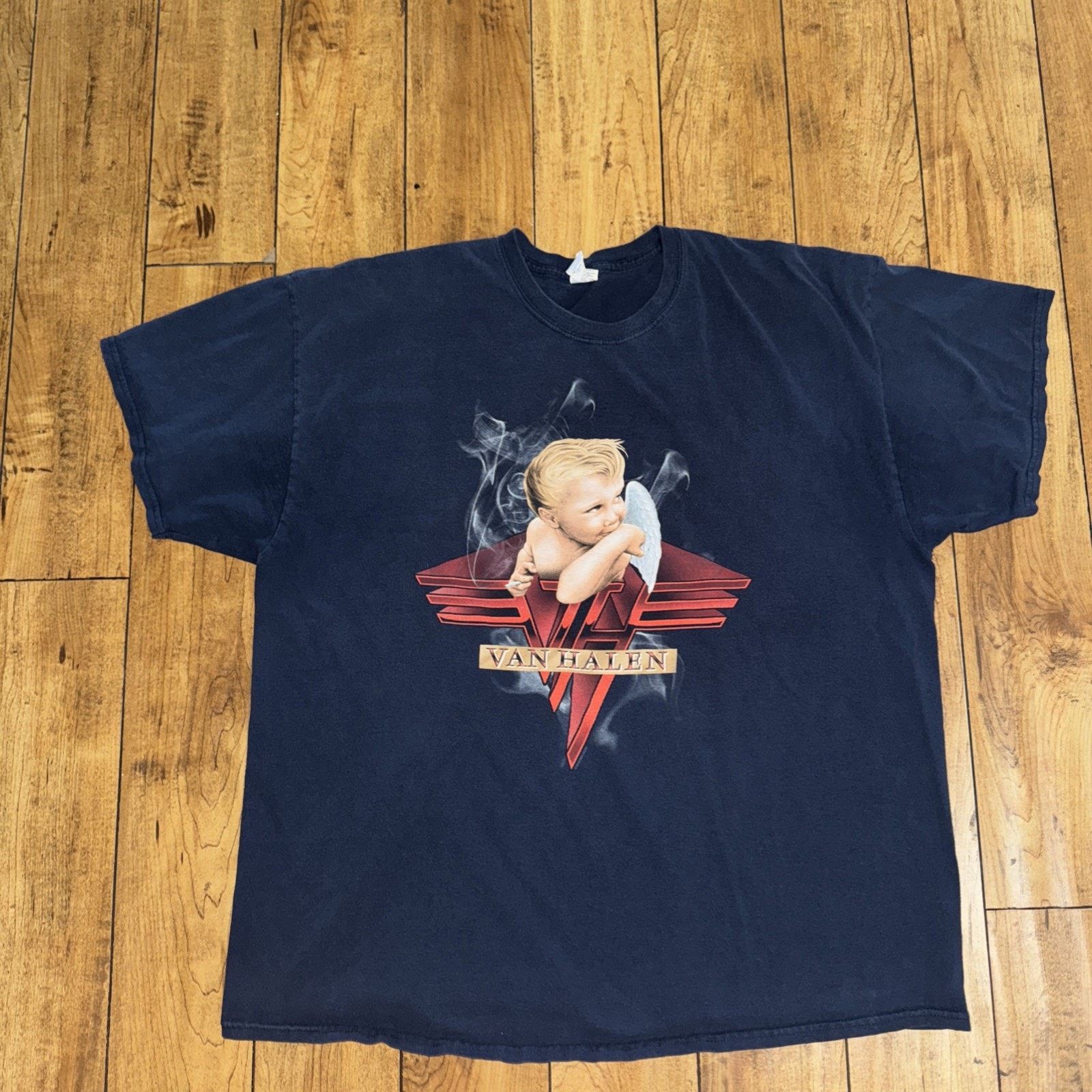 Band Tees × Vintage Van Halen T-Shirt Navy Blue XL 24x29 Y2K Band Tee Size US XL / EU 56 / 4 - 1 Thumbnail
