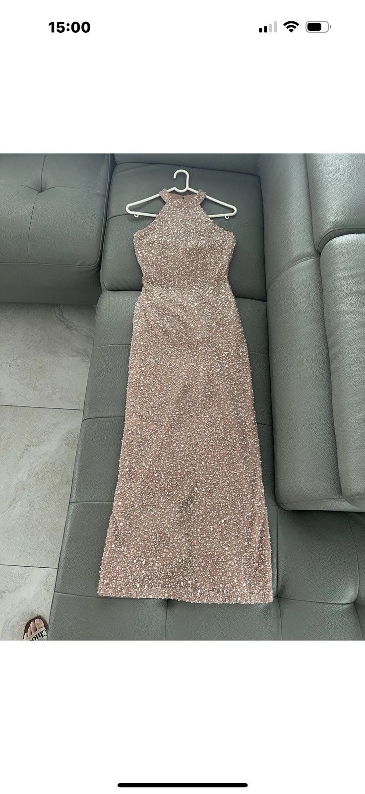 Bcbgmaxazria BCBGMAXAZRIA Jules Beaded Semi-Sheer Halter Gown Size XS / US 0-2 / IT 36-38 - 13 Thumbnail