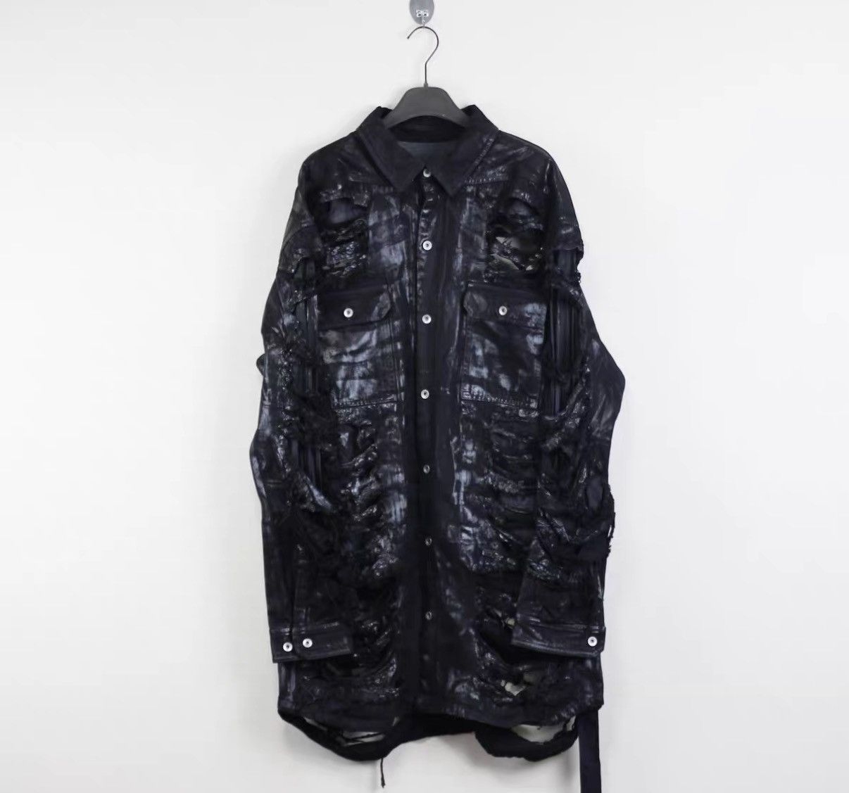 Rick Owens Rick Owens DRKSHDW Waxed Destroyed Jacket Size US S / EU 44-46 / 1 - 1 Thumbnail