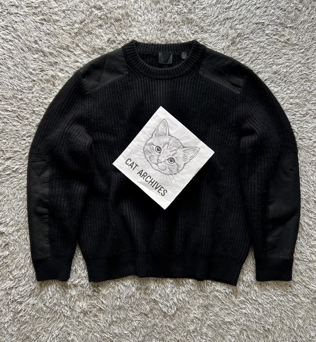 Burberry 💥GRAIL💥 BURBERRY CONTRAST PANEL RIB KNIT WOOL SWEATER Size US L / EU 52-54 / 3 - 19 Thumbnail