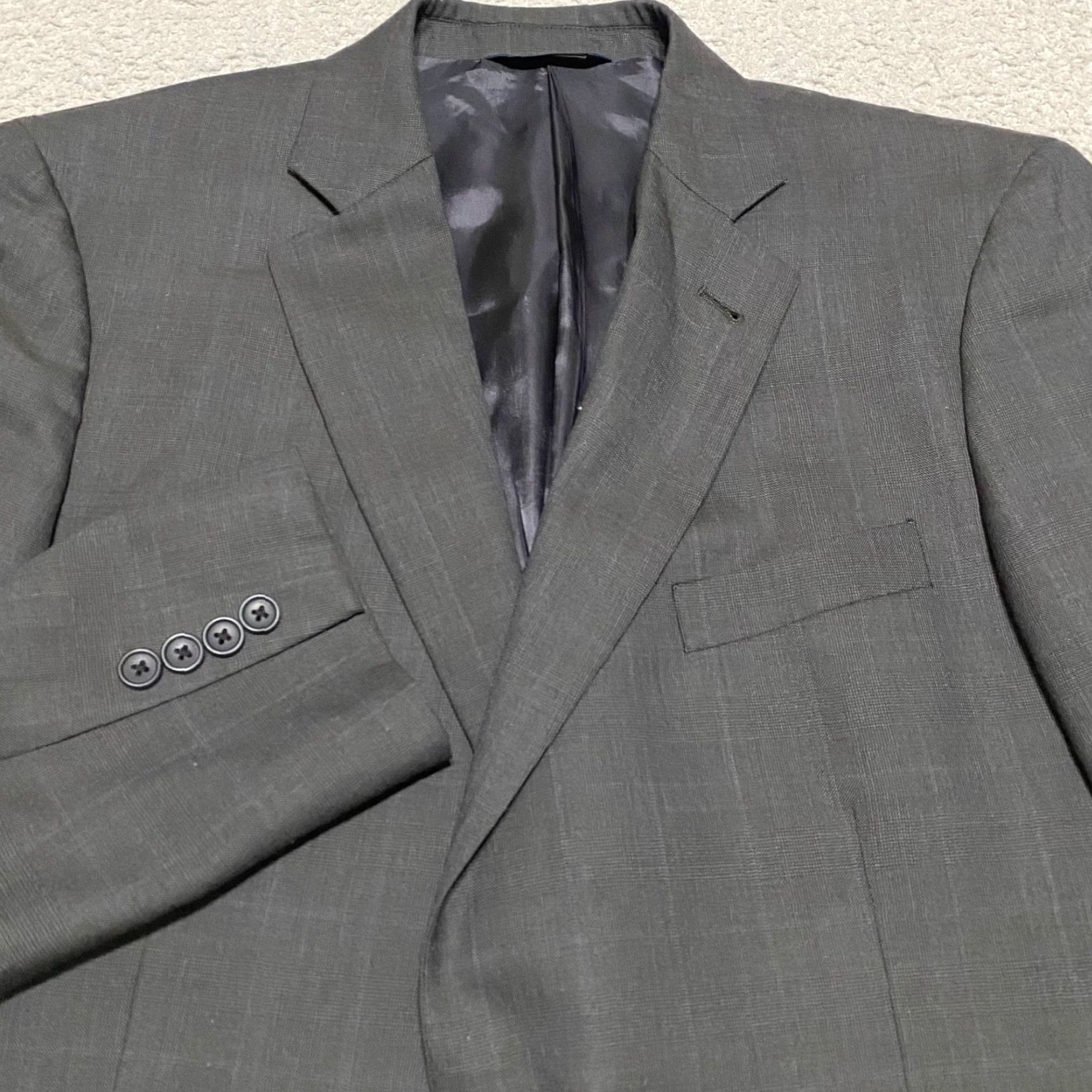 Brooks Brothers Brooks Brothers Blazer Mens 42L Wool Solid Gray Two-Button Notch Long 2 Piece Casual Formal Size 42R - 5 Thumbnail