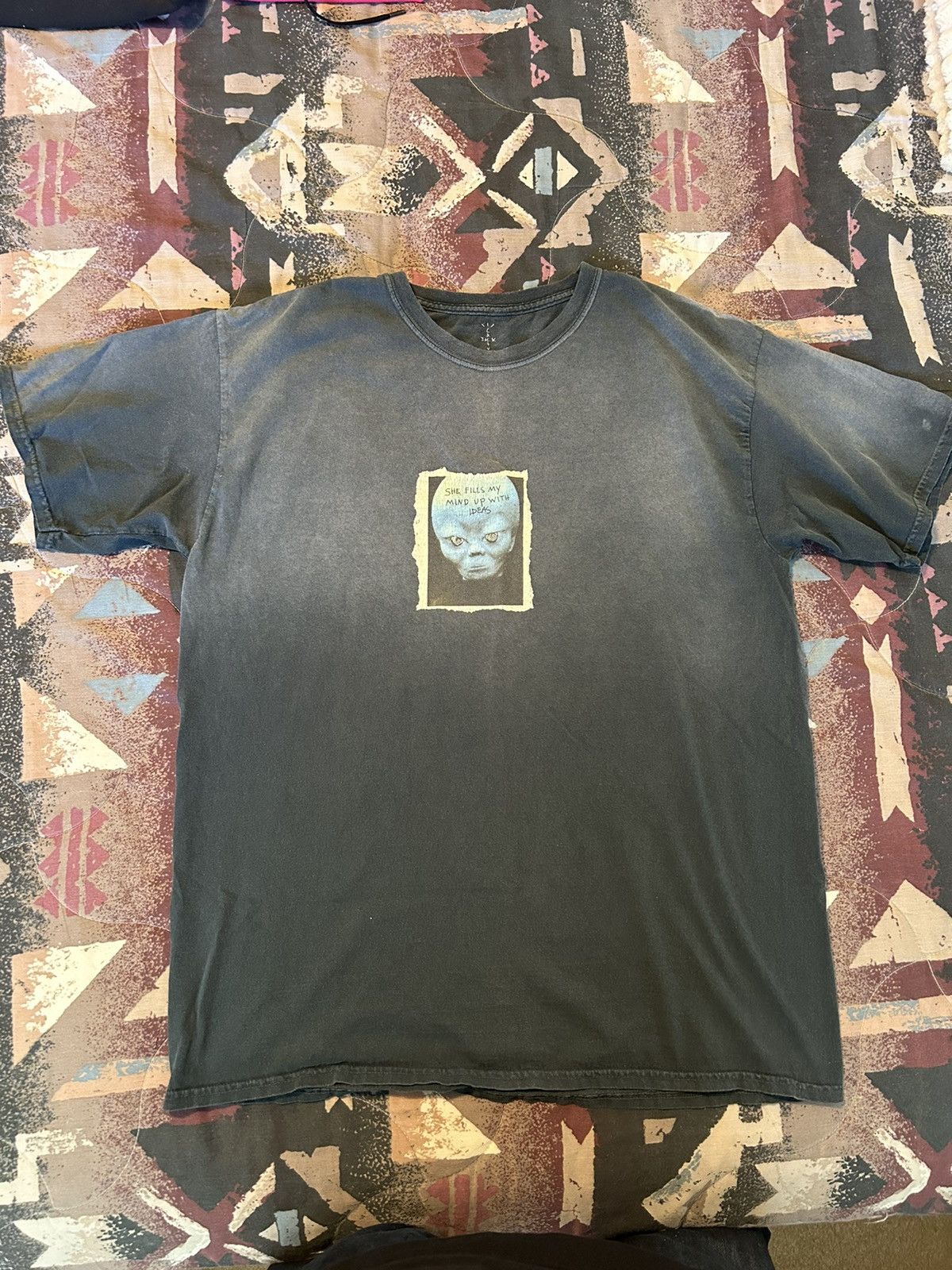 Travis Scott Travis Scott HITR She Fills My Mind Up With Ideas T Shirt Size US XL / EU 56 / 4 - 1 Thumbnail