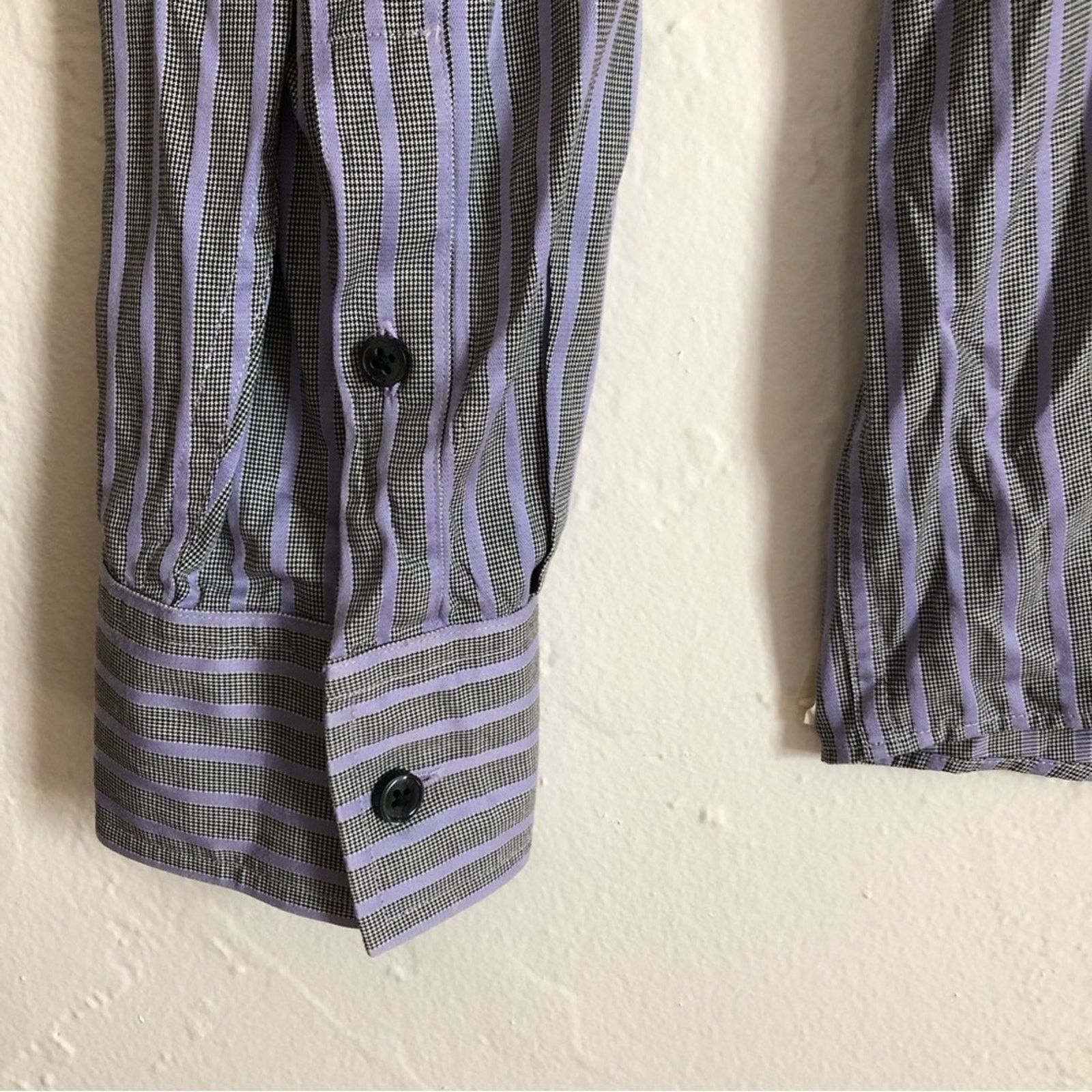 Michael Kors Michael Kors Purple Long Sleeve Button Down Striped Shirt Size US L / EU 52-54 / 3 - 6 Thumbnail