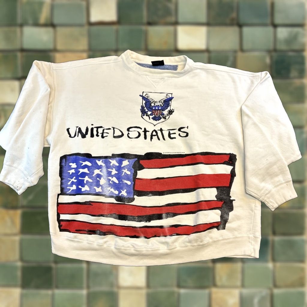 Vintage VINTAGE Team Gear World Cup USA ‘94 Crewneck Sweater Mens XL White United States Size US XL / EU 56 / 4 - 1 Thumbnail