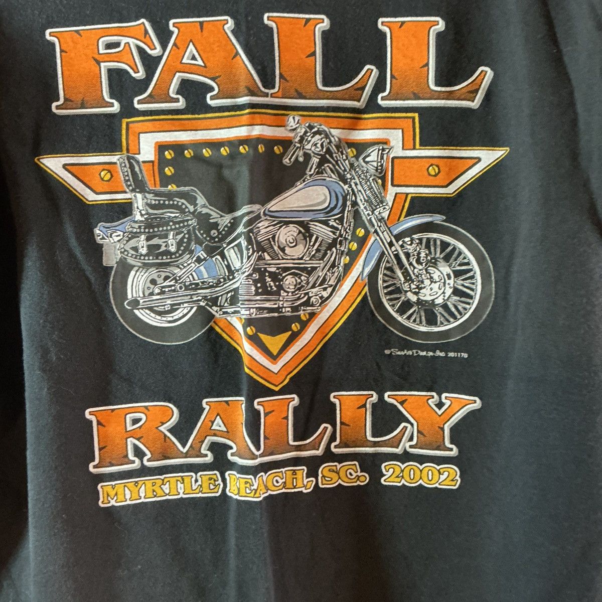 Jerzees Vintage Jerzees Black Tee with Orange Bike Rally Men’s Med Size US M / EU 48-50 / 2 - 4 Thumbnail