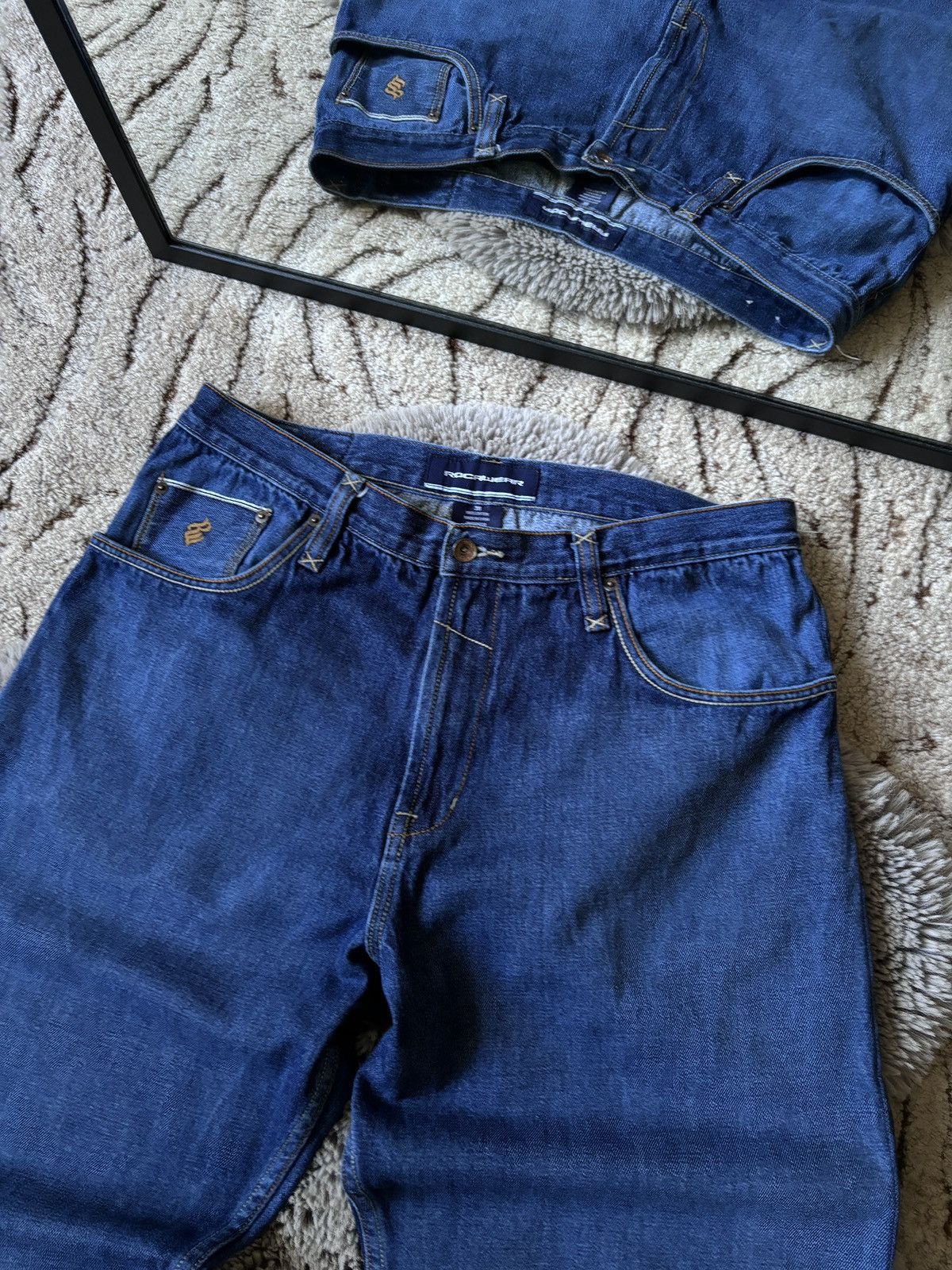 Rocawear × Vintage Rocawear jeans Y2K Baggy Skater Wide Leg denim pants Size US 38 / EU 54 - 3 Thumbnail