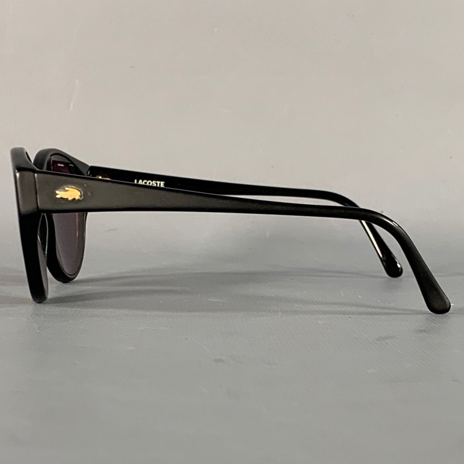 Lacoste LACOSTE Black Gold Acetate Round Sunglasses Size ONE SIZE - 4 Thumbnail
