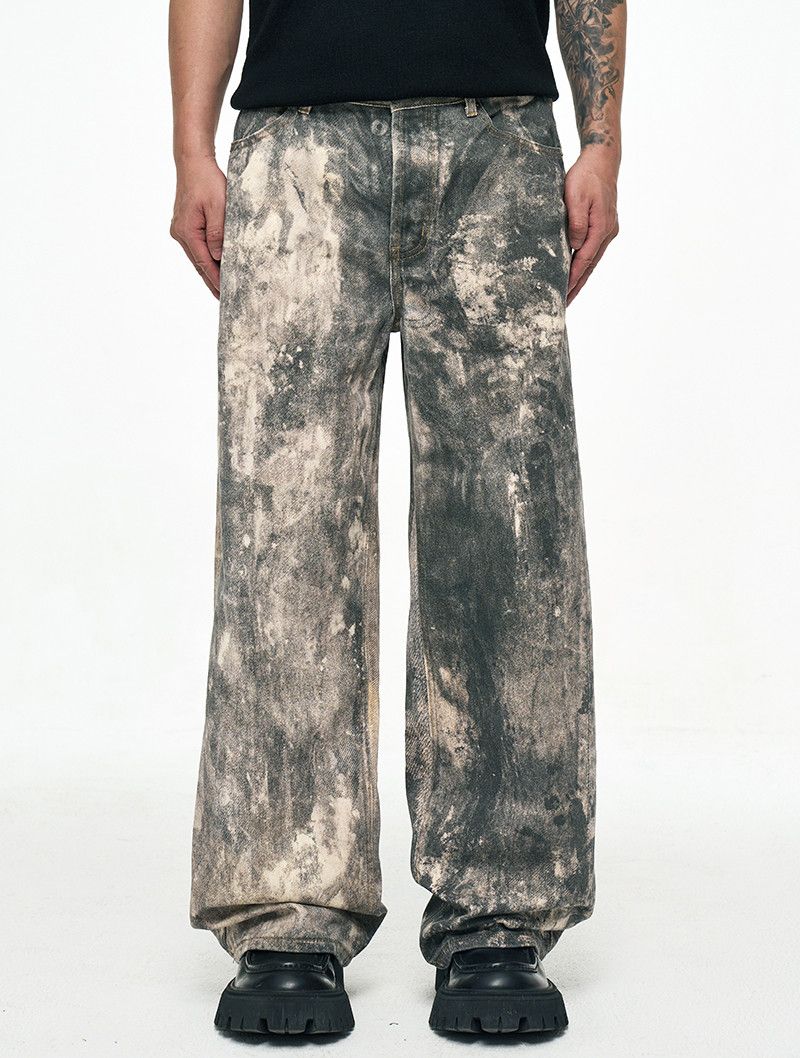 Japanese Brand × Jean × Vintage Camouflage Splash Ink Digital Printing Distressed Jeans Size US 30 / EU 46 - 1 Thumbnail