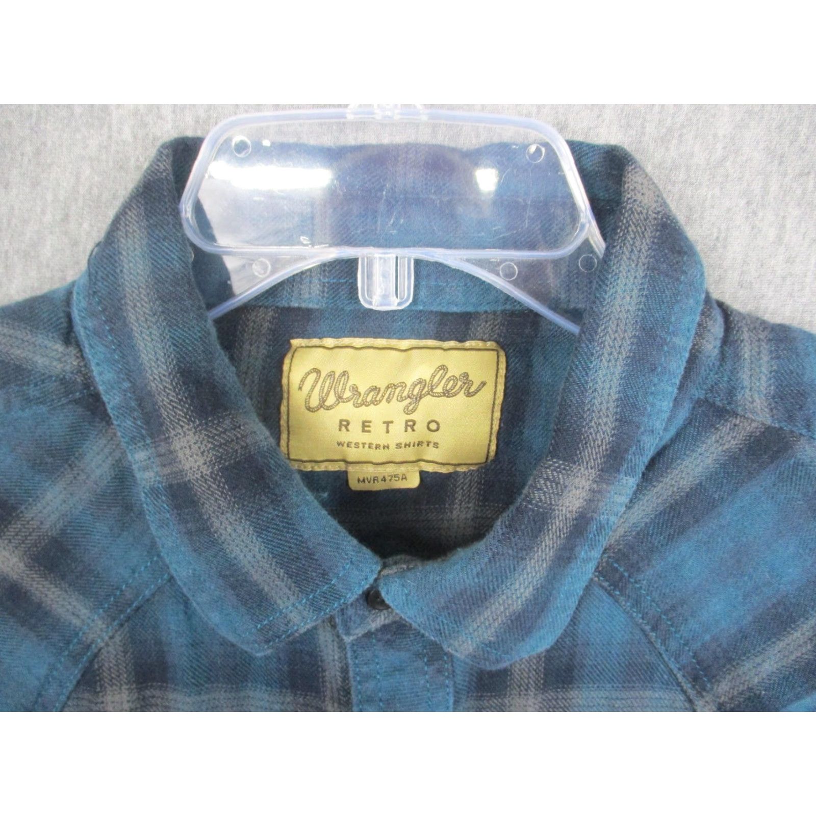 Wrangler Wrangler Shirt Mens XL Blue Plaid Retro Western Snap Front Flannel Long Sleeve Size US XL / EU 56 / 4 - 3 Thumbnail