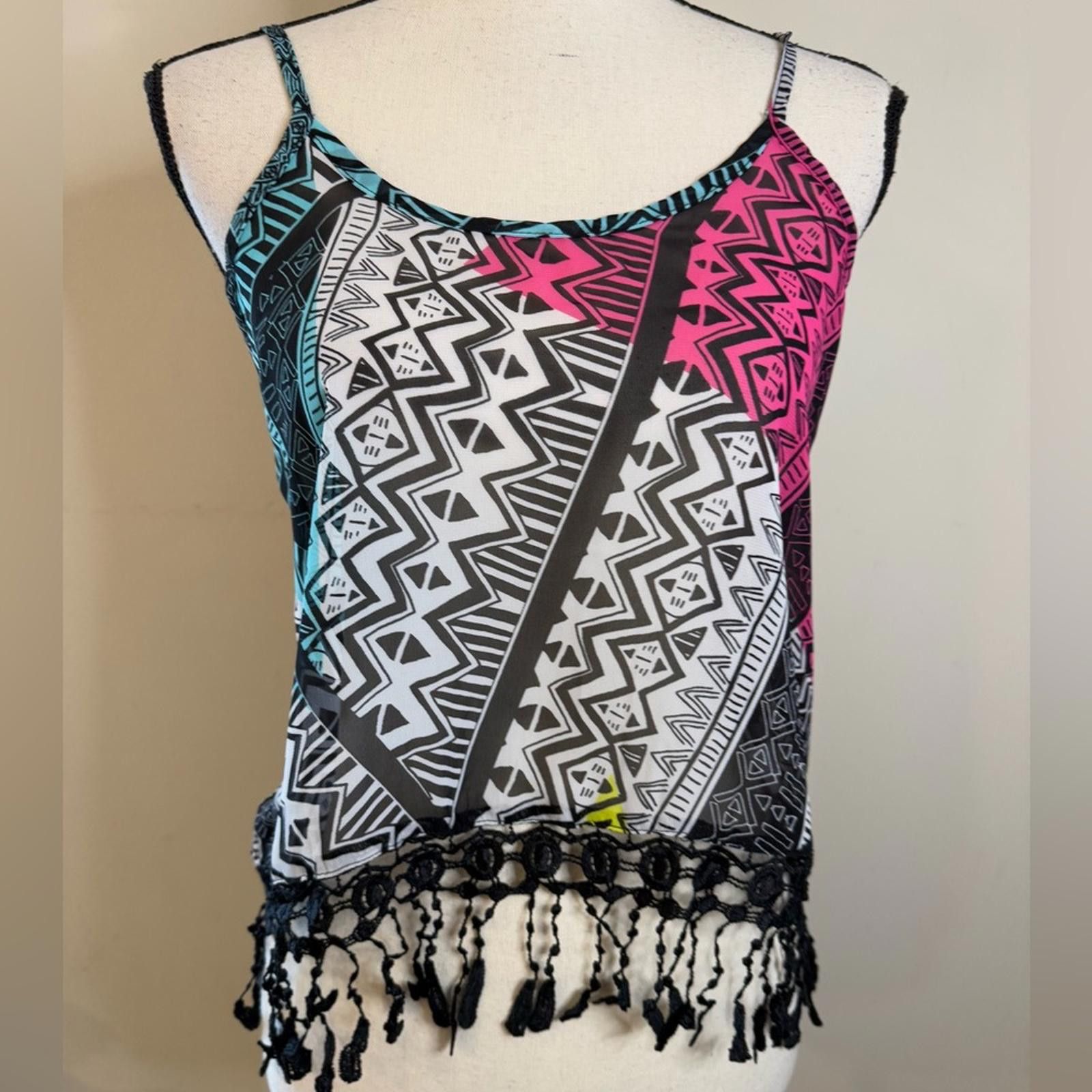 Other Ocean Drive colorful open back tasseled tank top SZ SM Size S / US 4 / IT 40 - 2 Thumbnail
