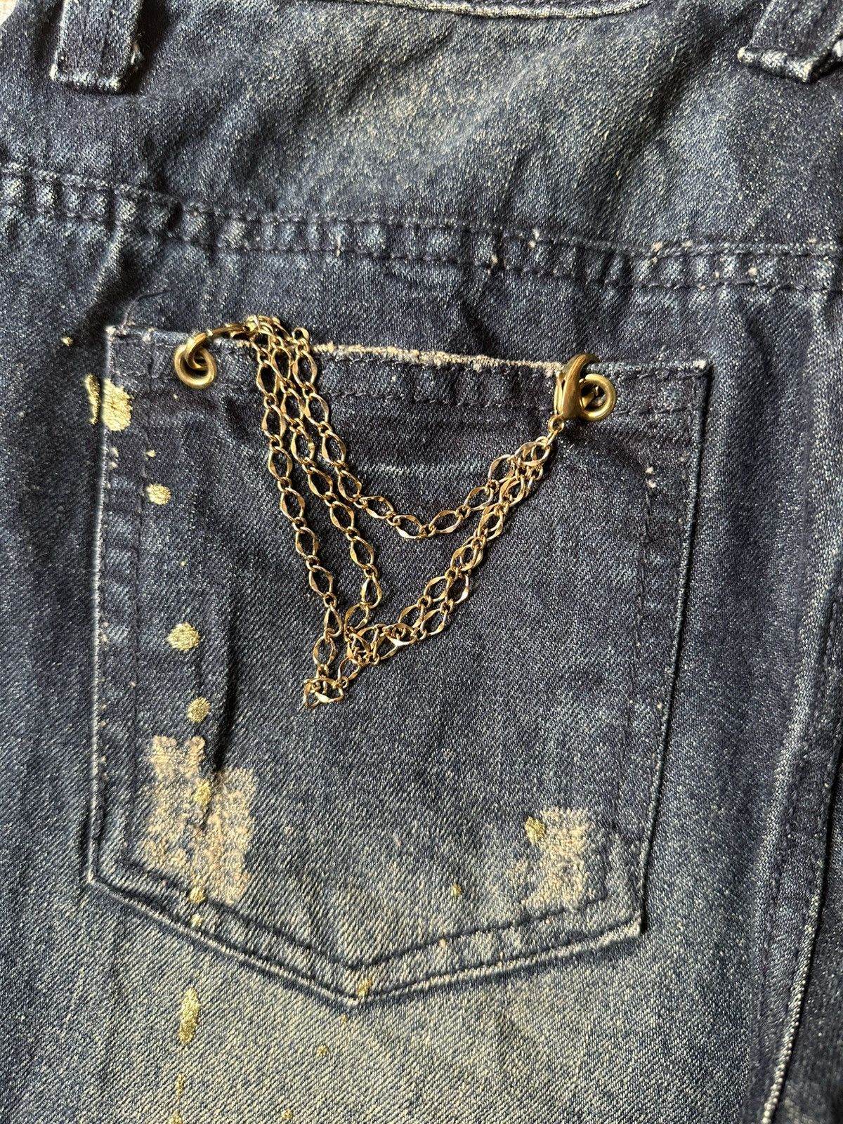 Japanese Brand FLARE Thirteen Japan Claw Marks Lowrise Design Denim Size US 29 - 18 Thumbnail